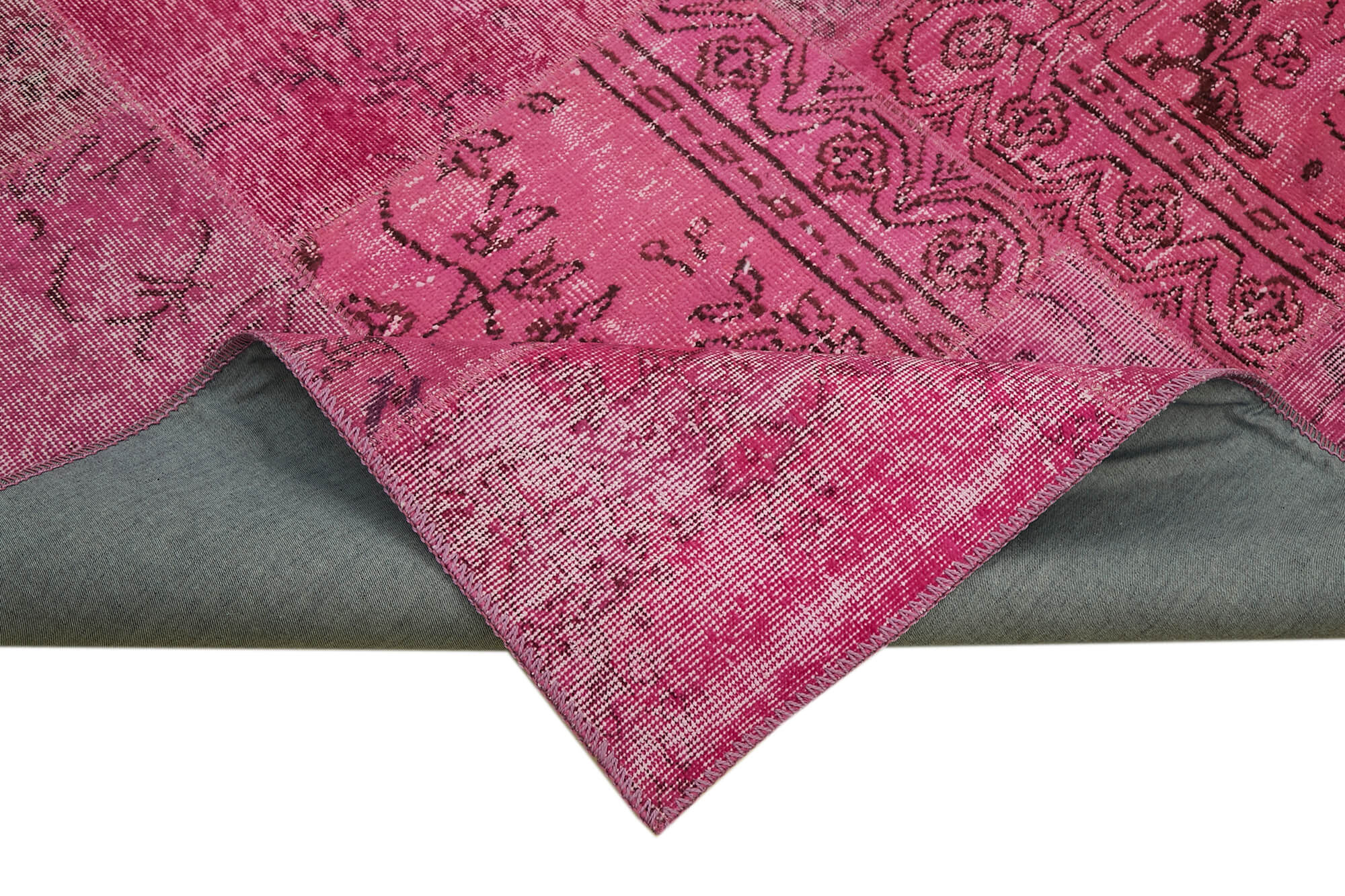 8 x 10 Pink Patchwork Rug - 6916