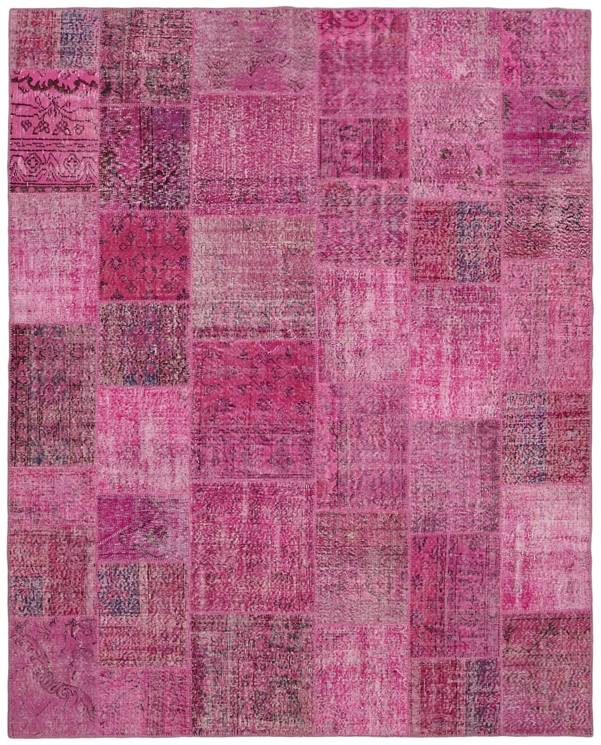 8 x 10 Pink Patchwork Rug - 6917