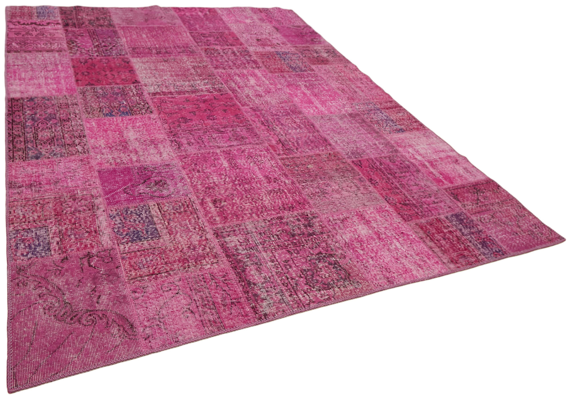 8 x 10 Pink Patchwork Rug - 6917