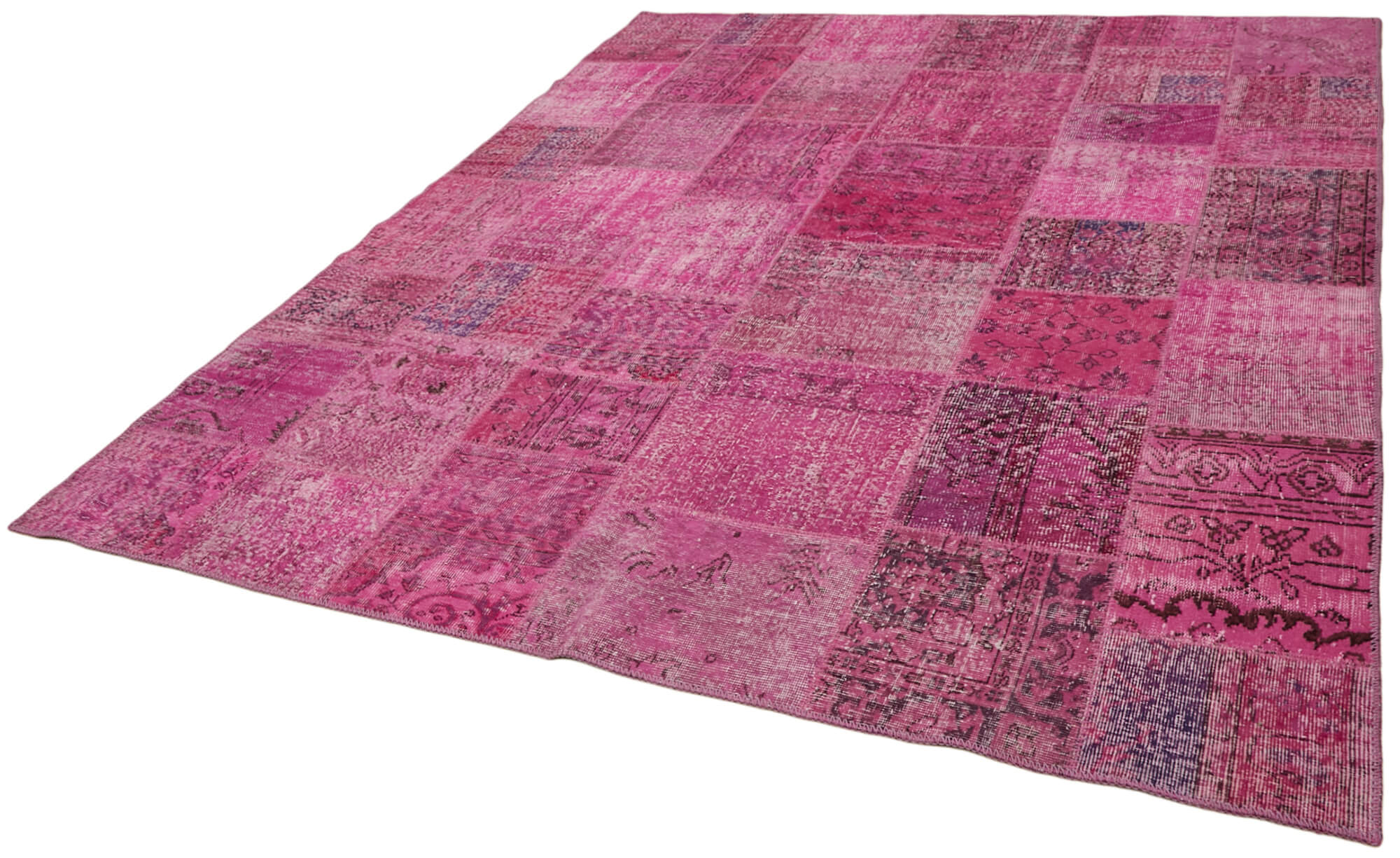 8 x 10 Pink Patchwork Rug - 6917