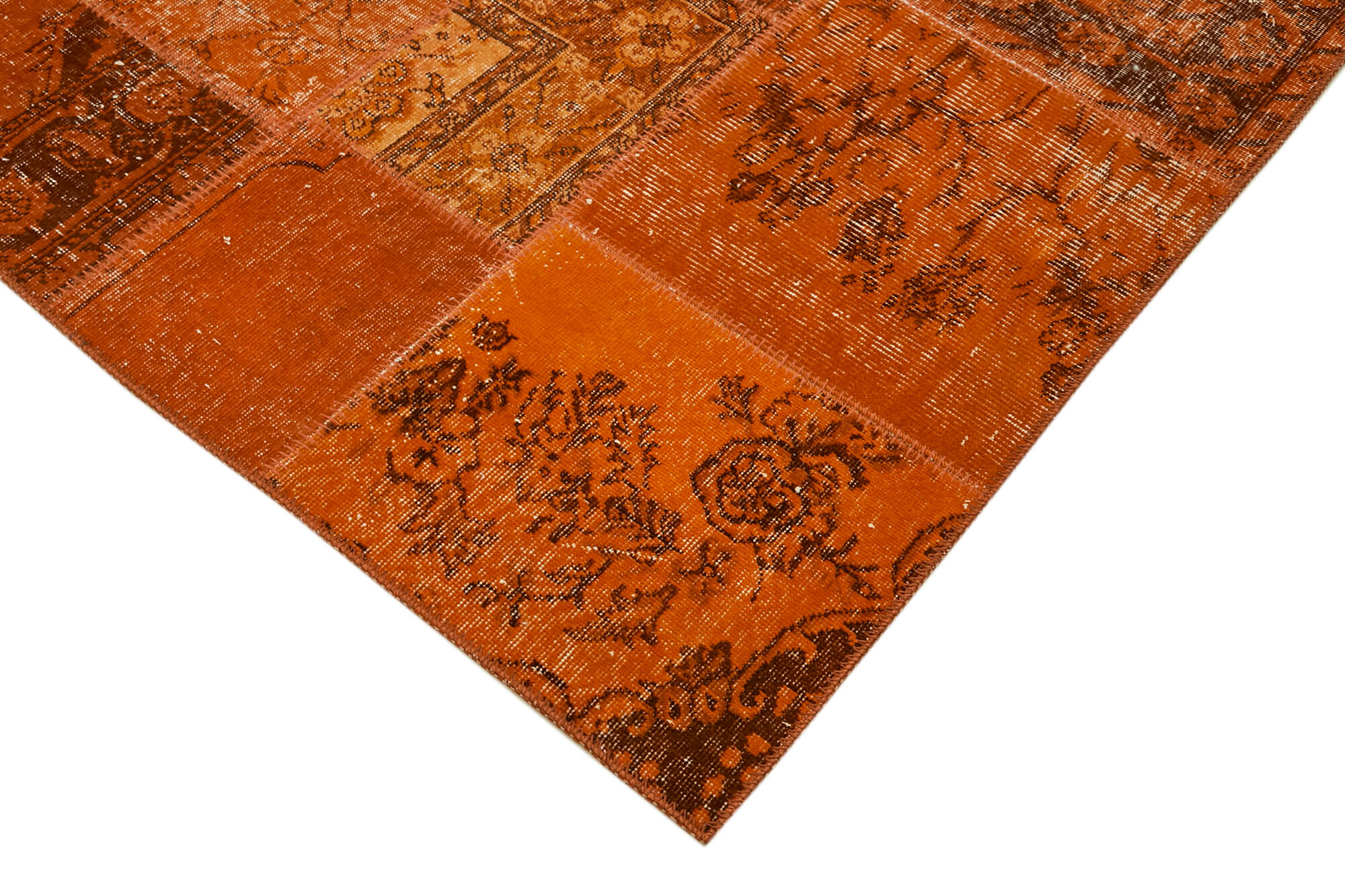 8 x 10 Orange Patchwork Rug - 6919