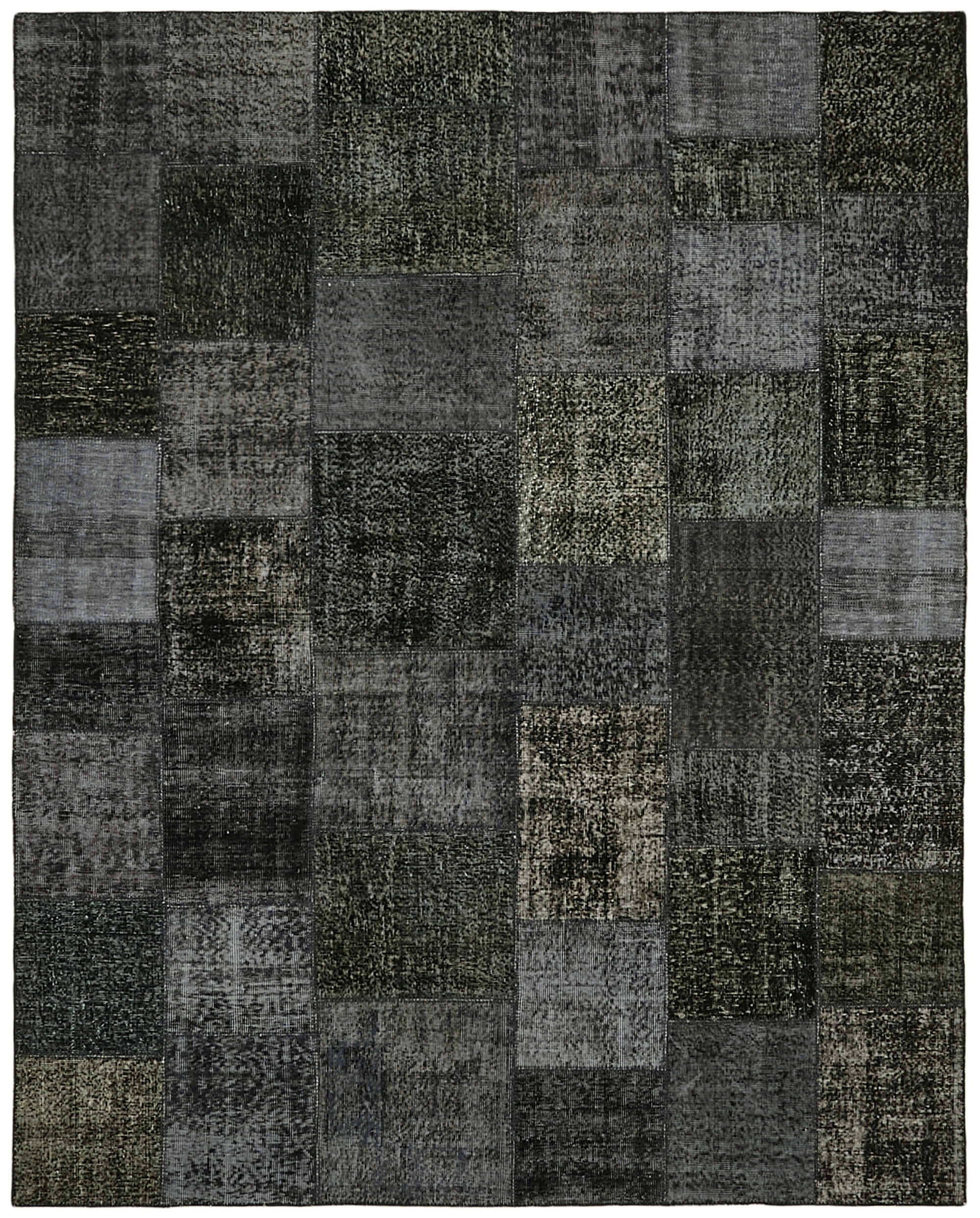 8 x 10 Black Patchwork Rug - 6921