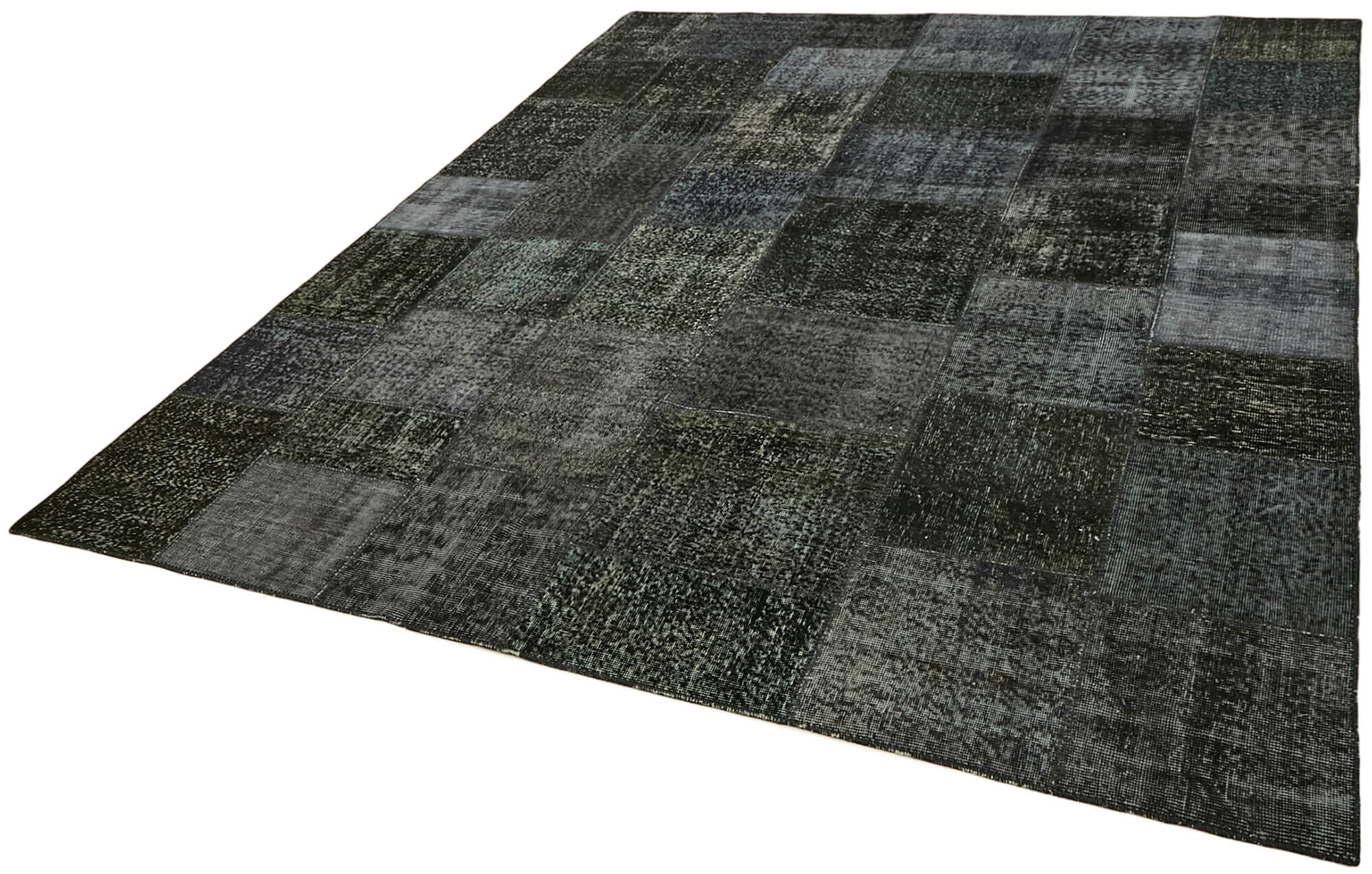 8 x 10 Black Patchwork Rug - 6921