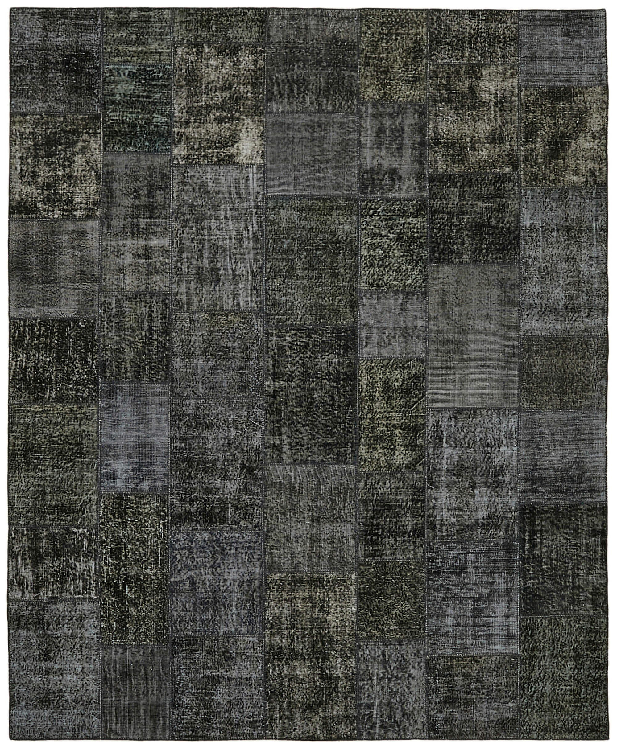 8 x 10 Black Patchwork Rug - 6922