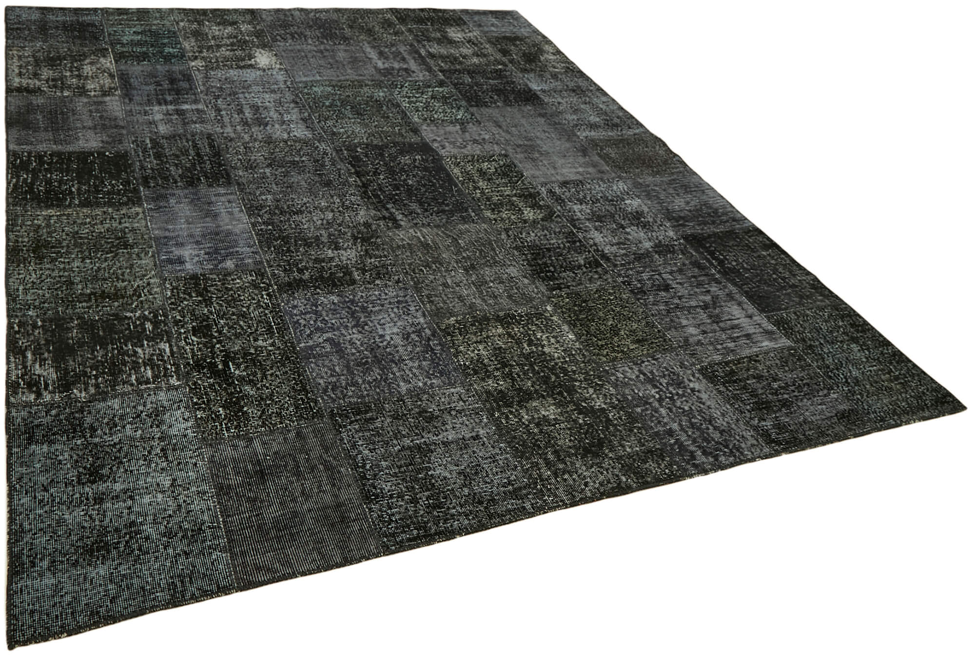 8 x 10 Black Patchwork Rug - 6922