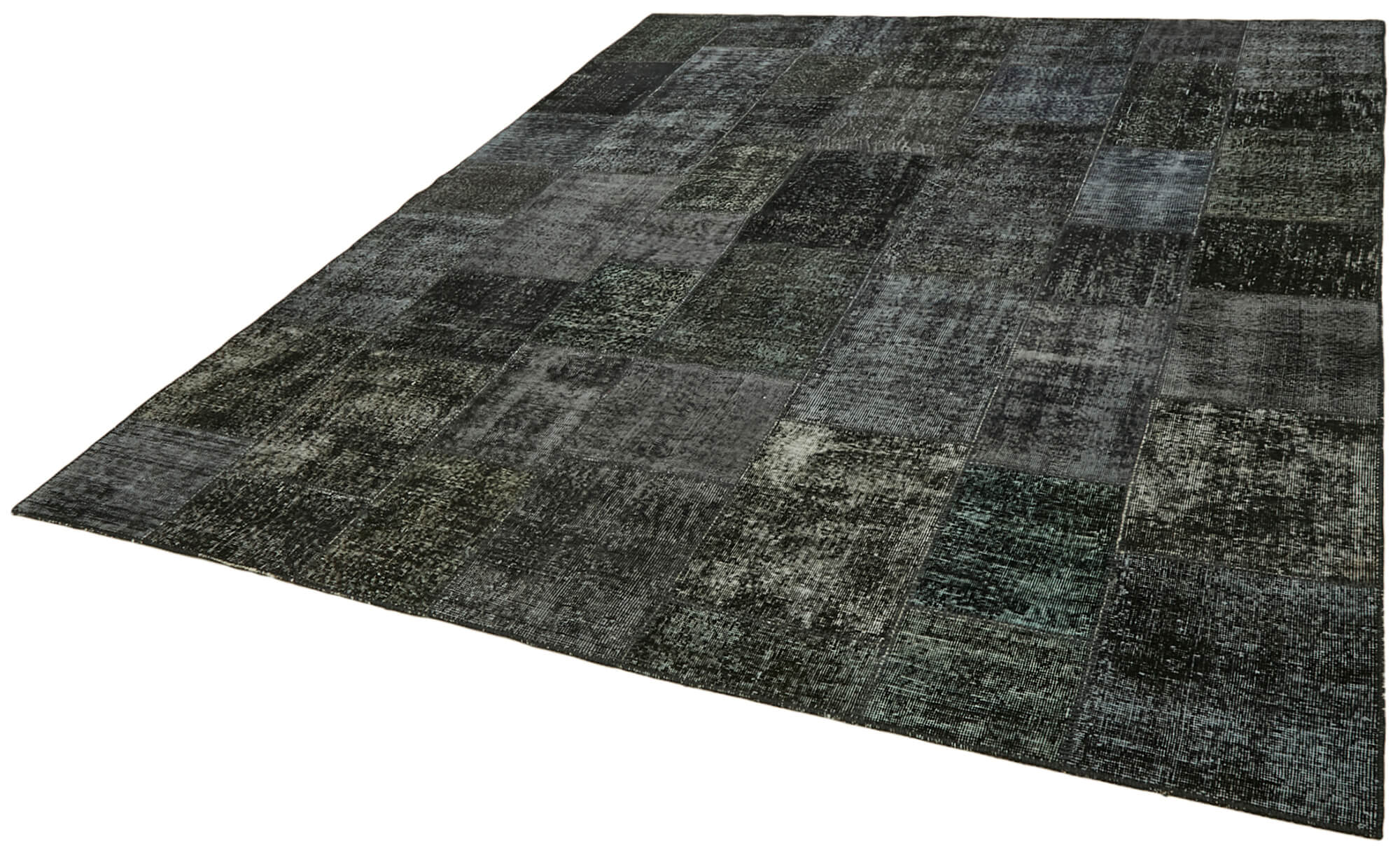 8 x 10 Black Patchwork Rug - 6922