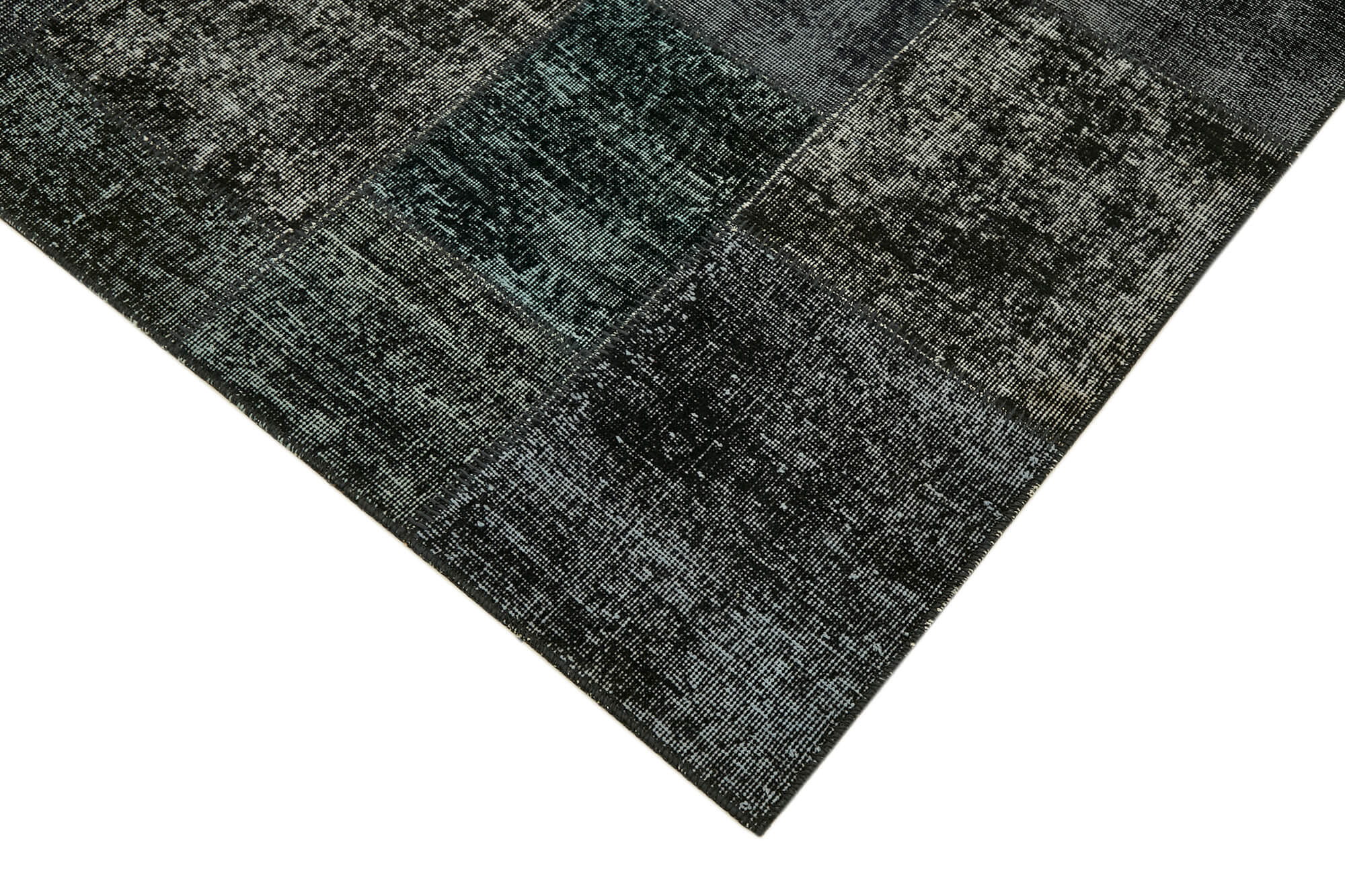 8 x 10 Black Patchwork Rug - 6922