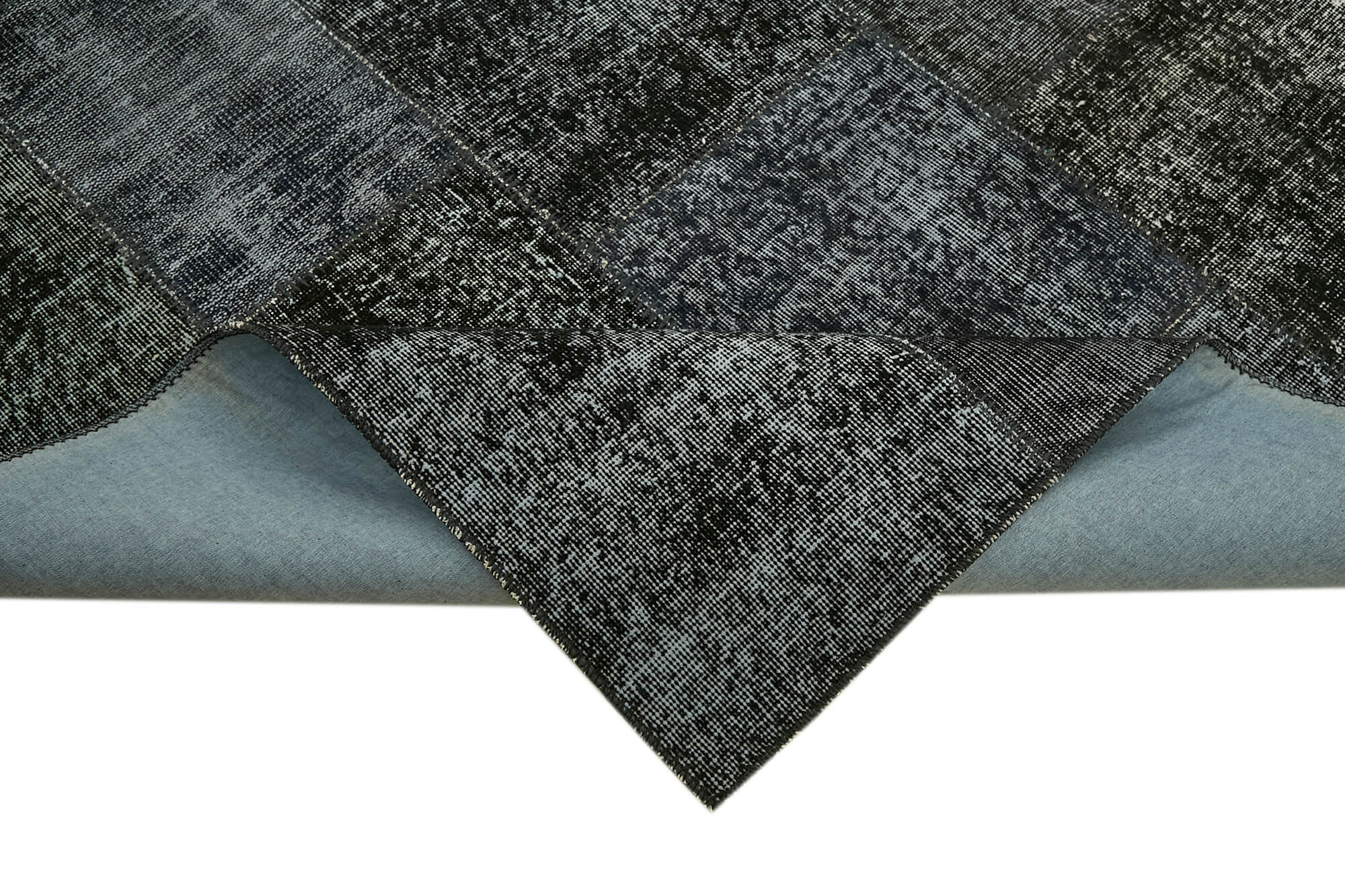 8 x 10 Black Patchwork Rug - 6922