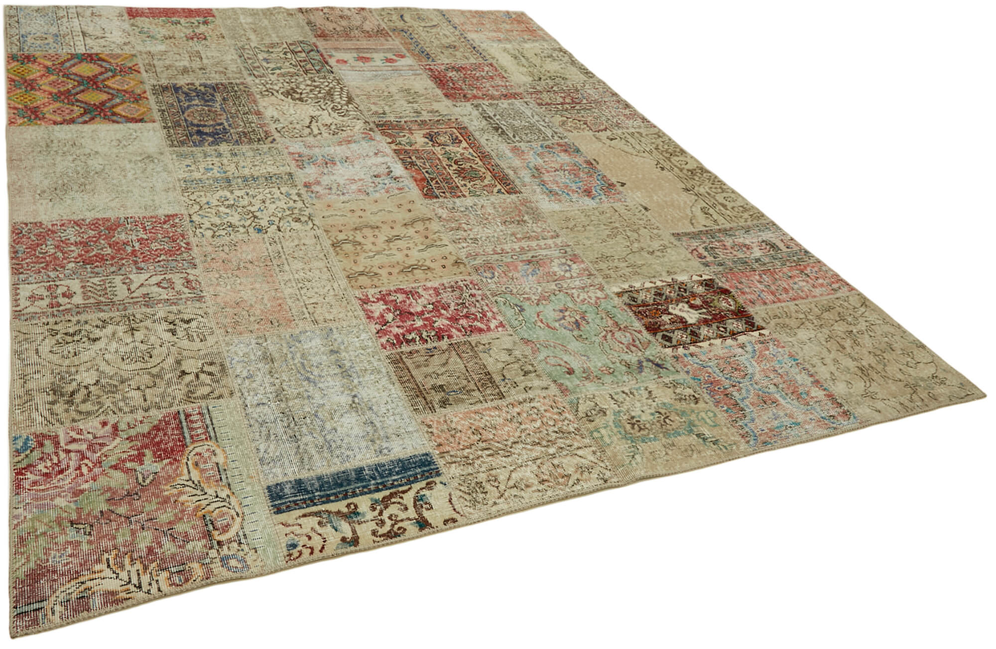 8 x 10 Beige Patchwork Rug - 6925