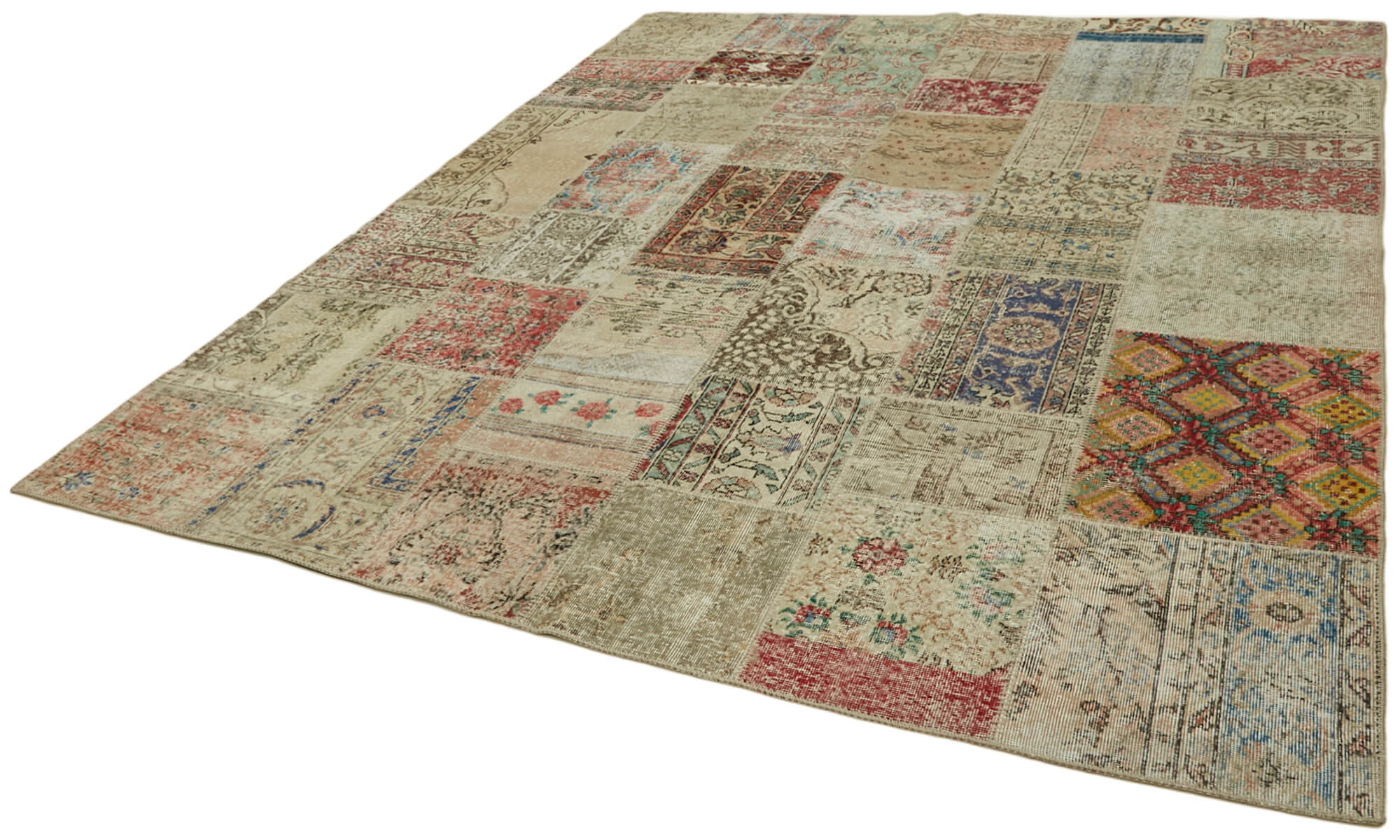 8 x 10 Beige Patchwork Rug - 6925