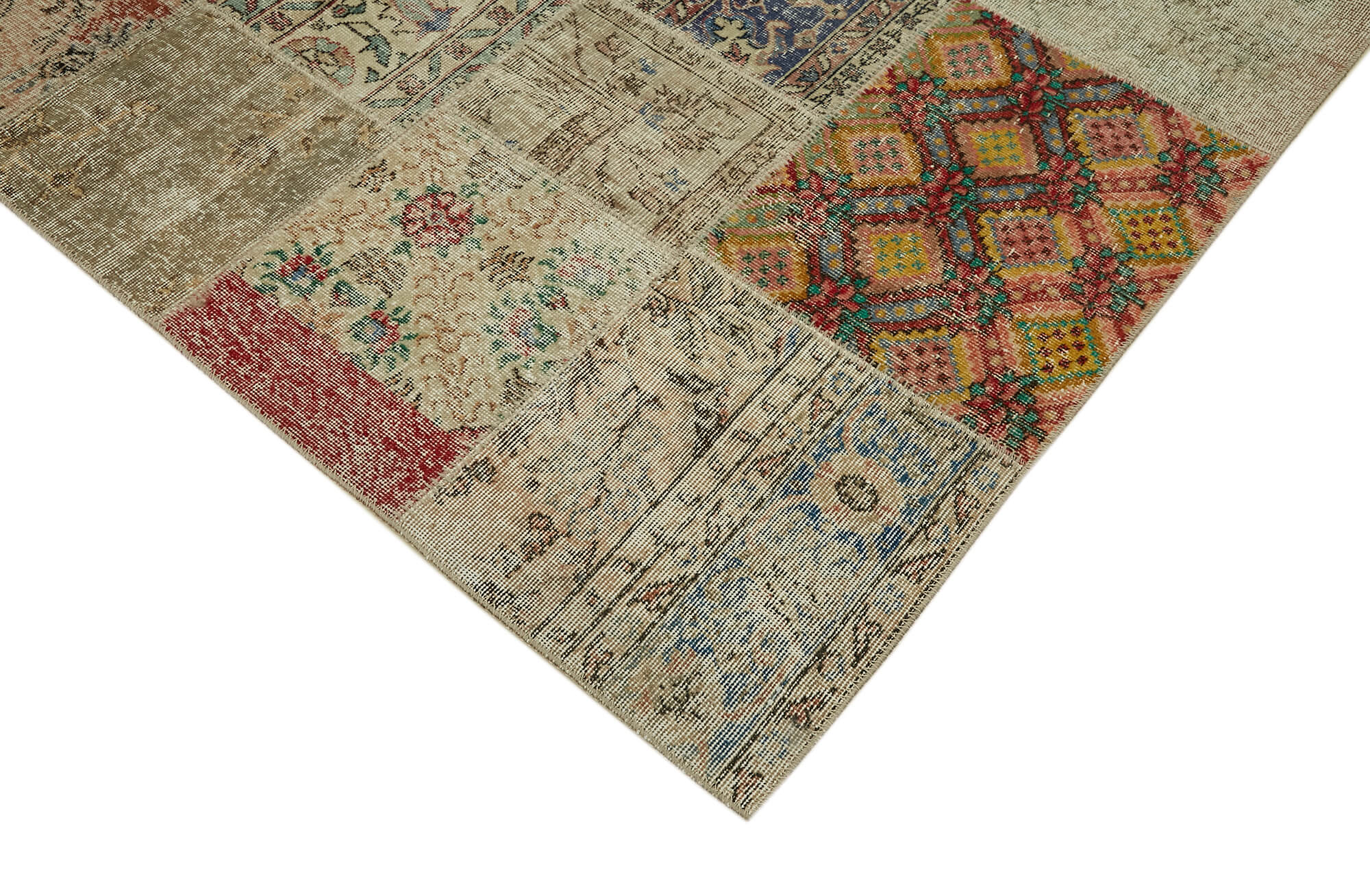 8 x 10 Beige Patchwork Rug - 6925