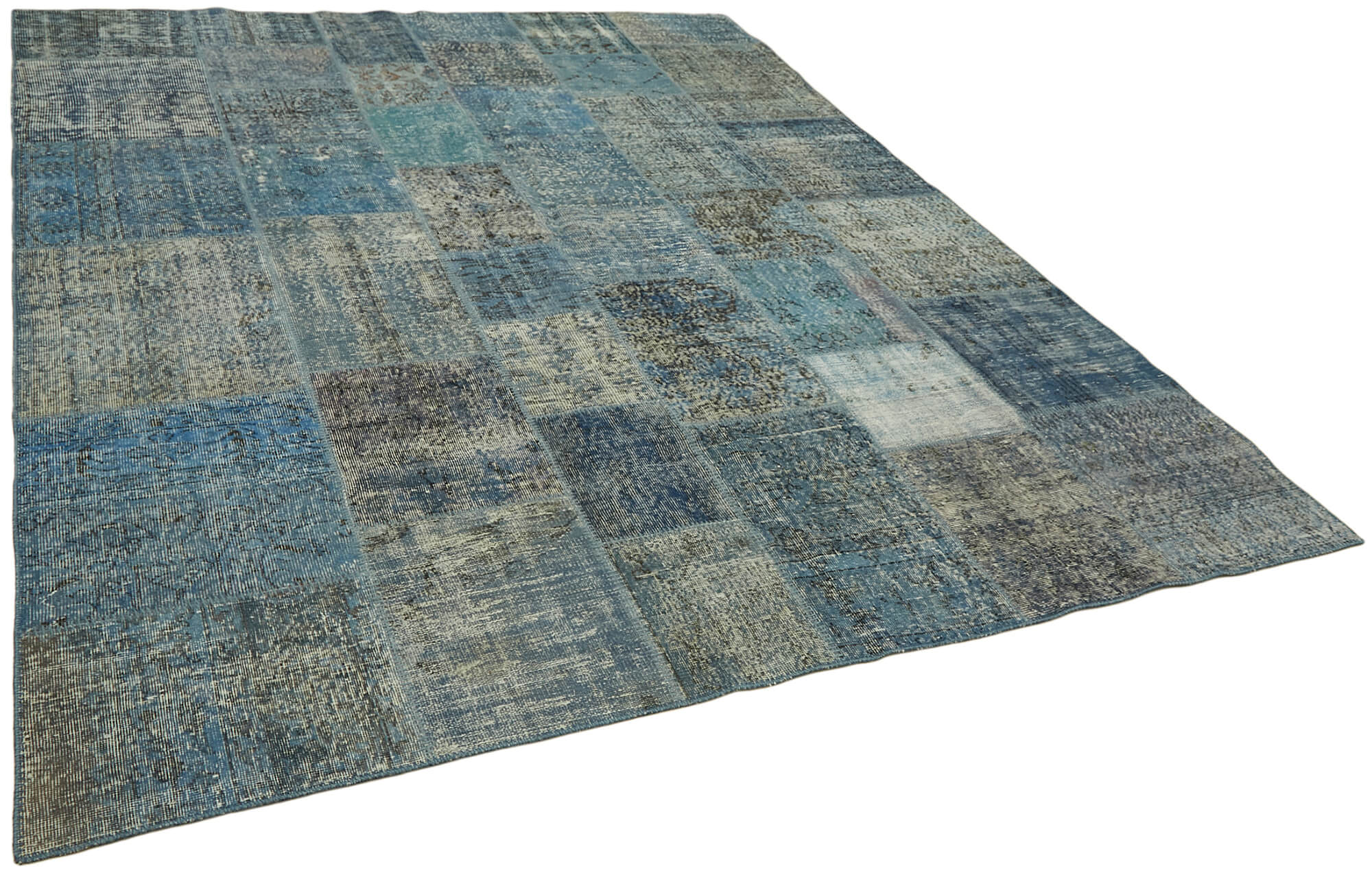 8 x 10 Blue Patchwork Rug - 6926