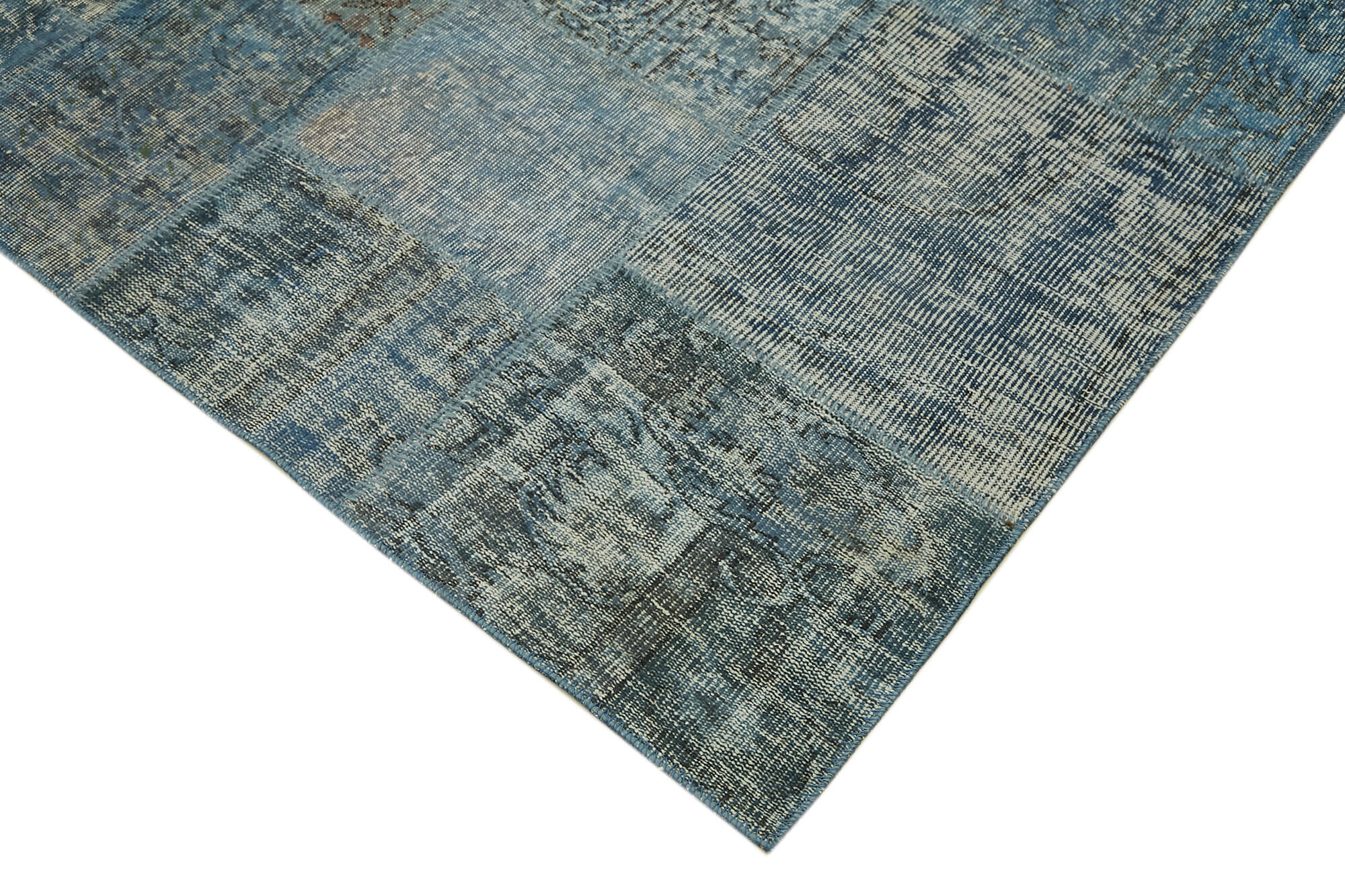 8 x 10 Blue Patchwork Rug - 6926