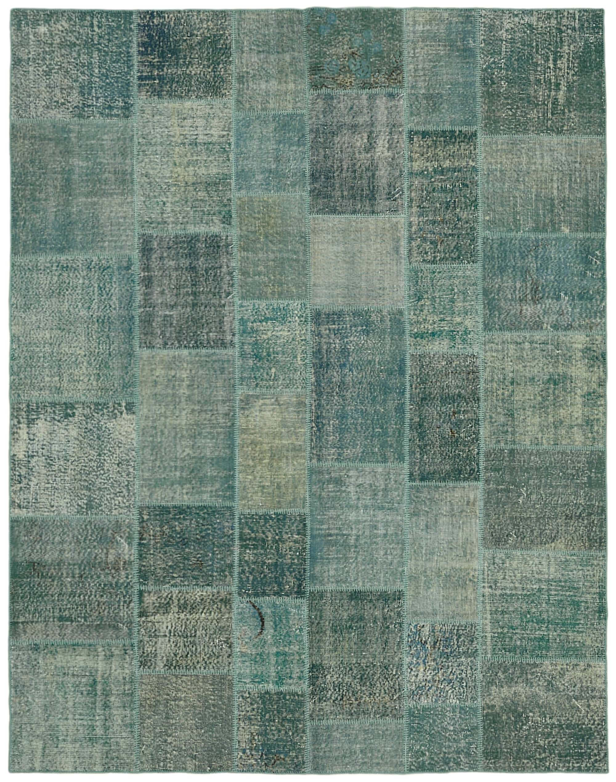 8 x 10 Blue Patchwork Rug - 6927