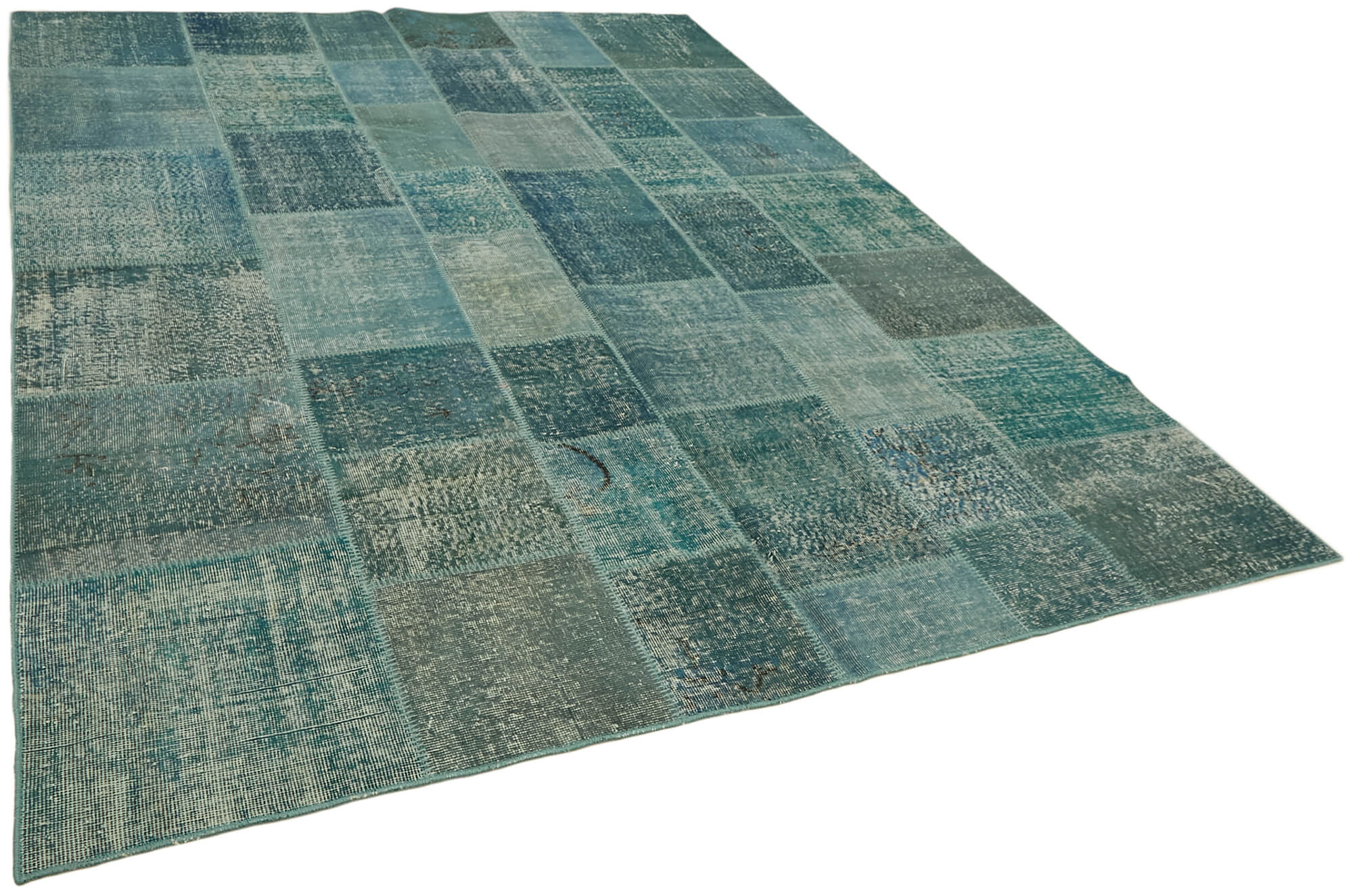 8 x 10 Blue Patchwork Rug - 6927