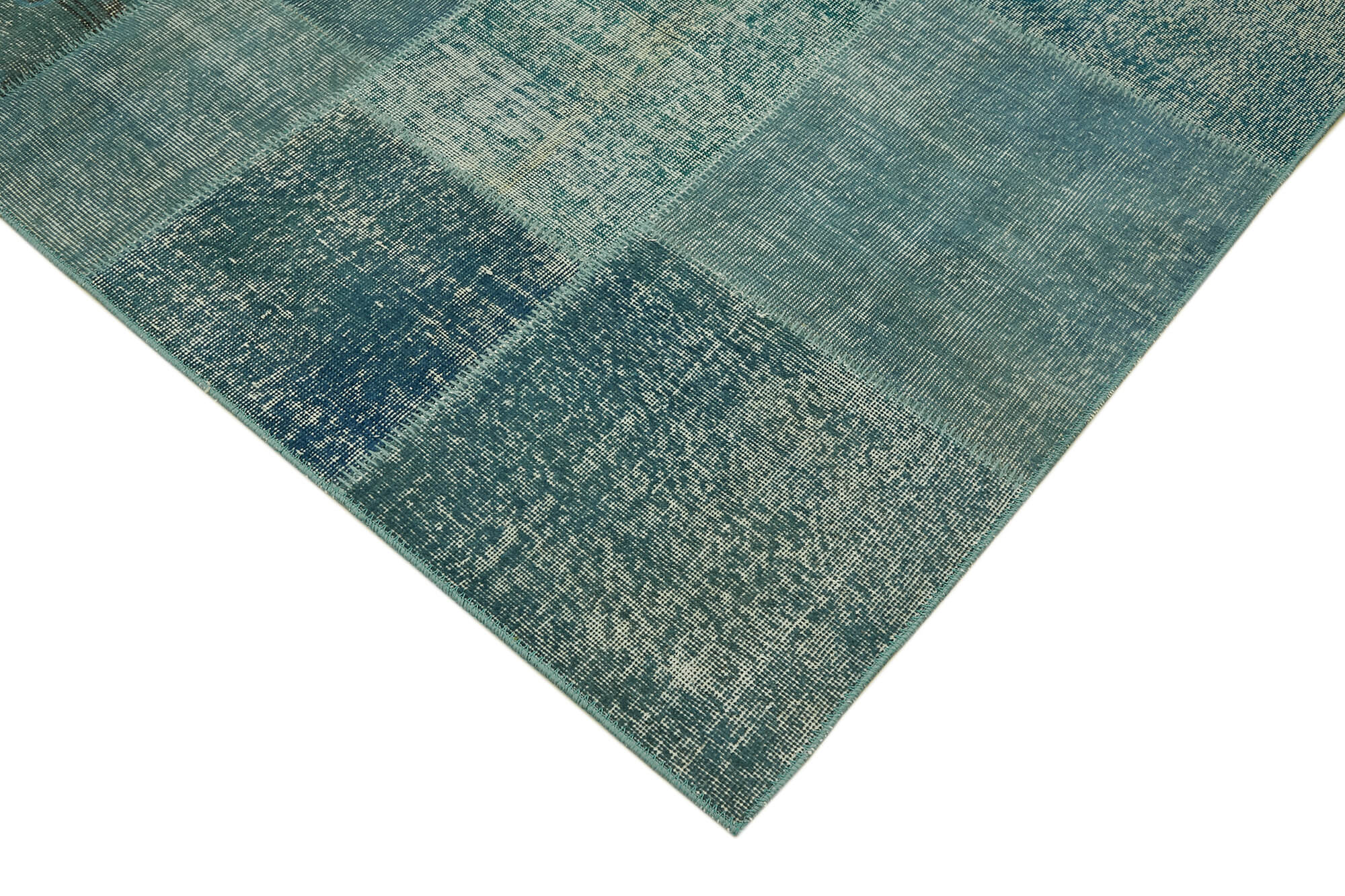 8 x 10 Blue Patchwork Rug - 6927