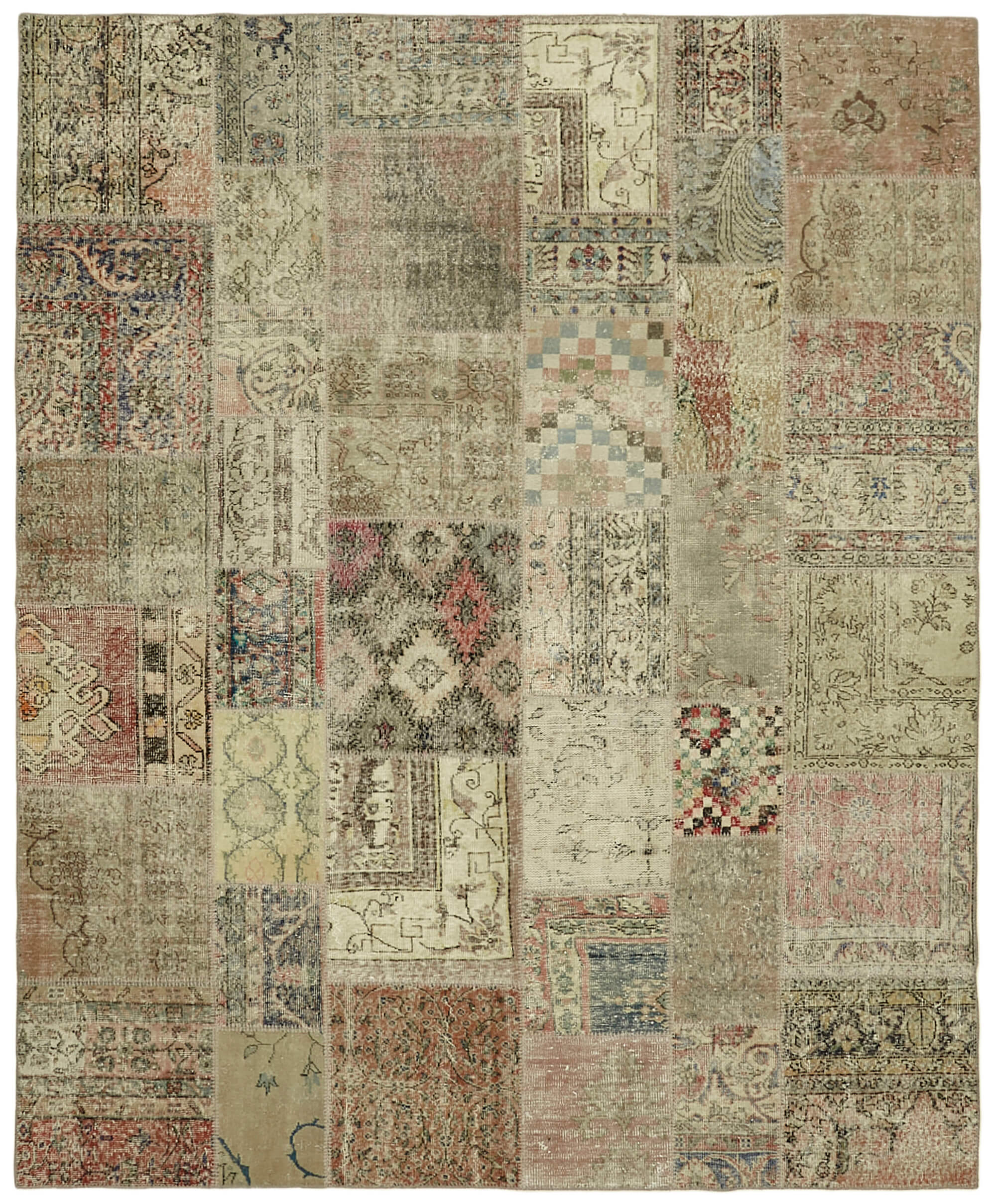 8 x 10 Beige Patchwork Rug - 6930