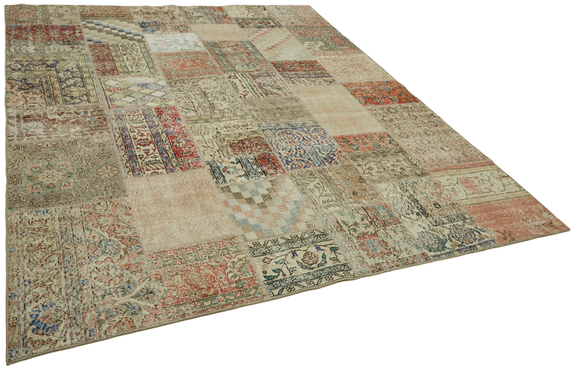 8 x 10 Beige Patchwork Rug - 6931