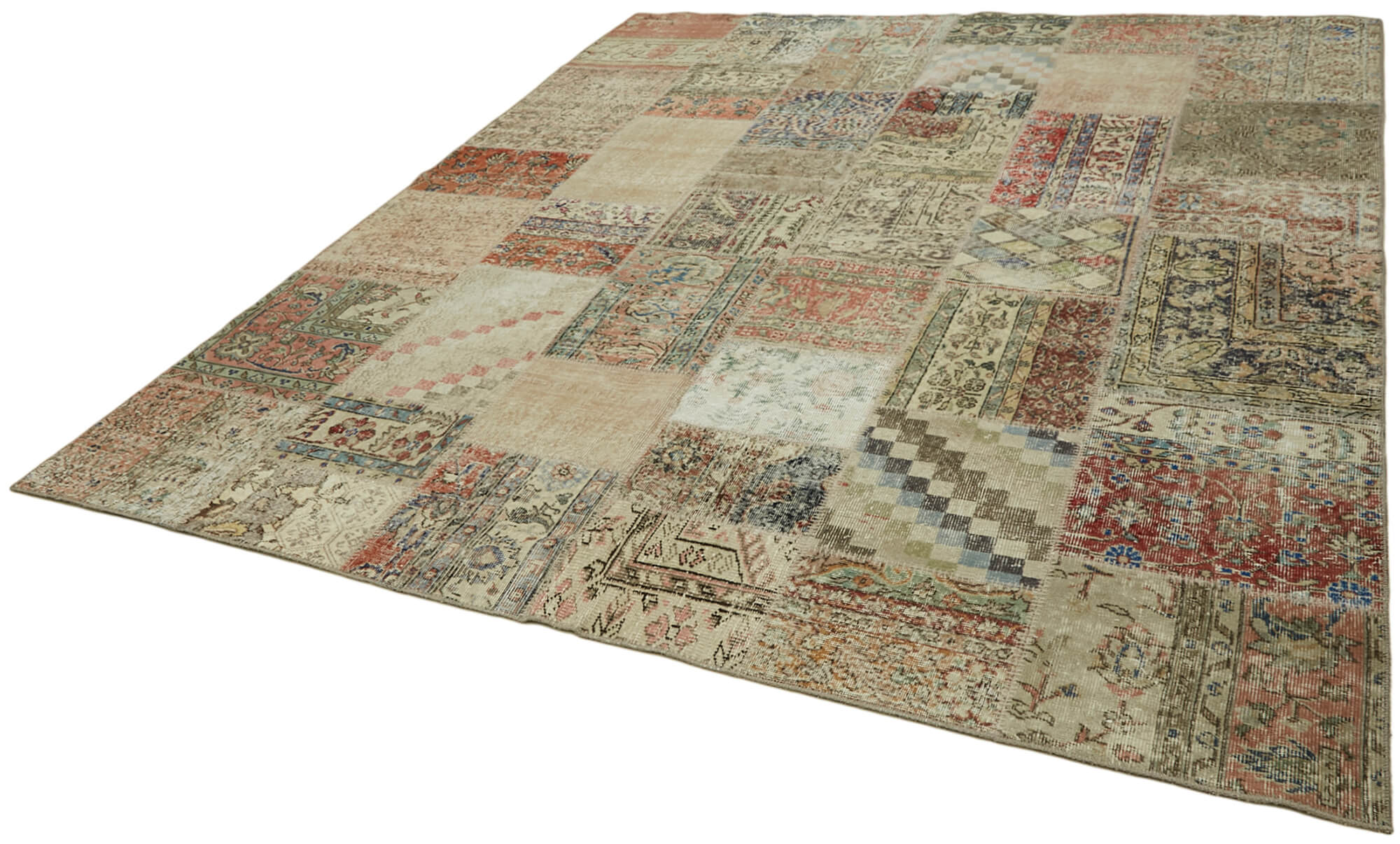 8 x 10 Beige Patchwork Rug - 6931