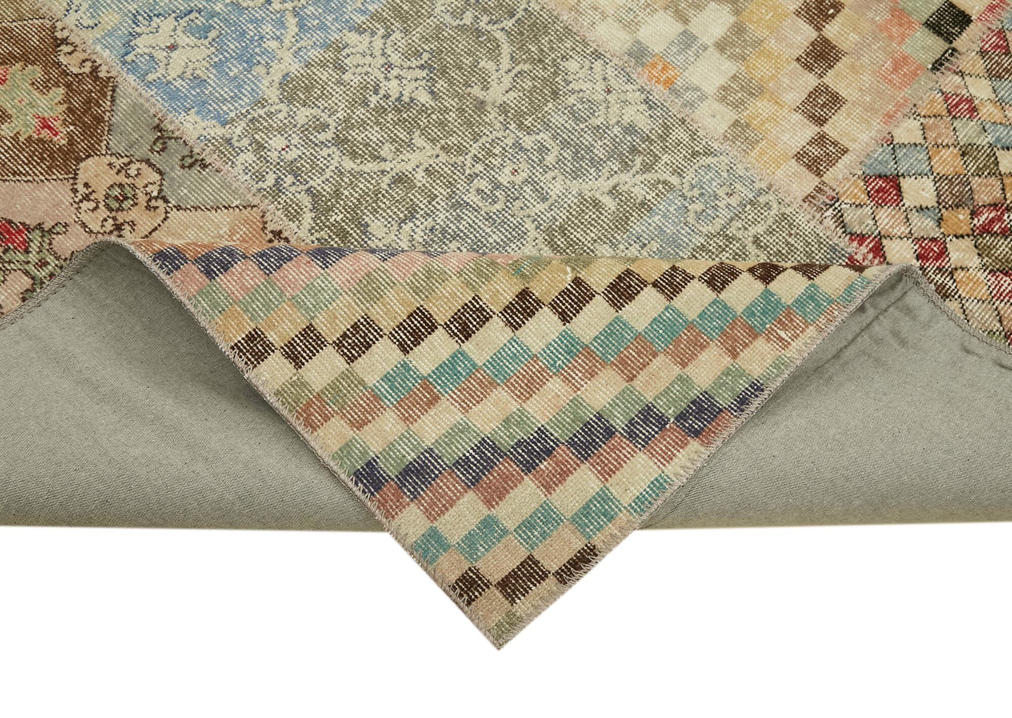 8 x 10 Beige Patchwork Rug - 6933