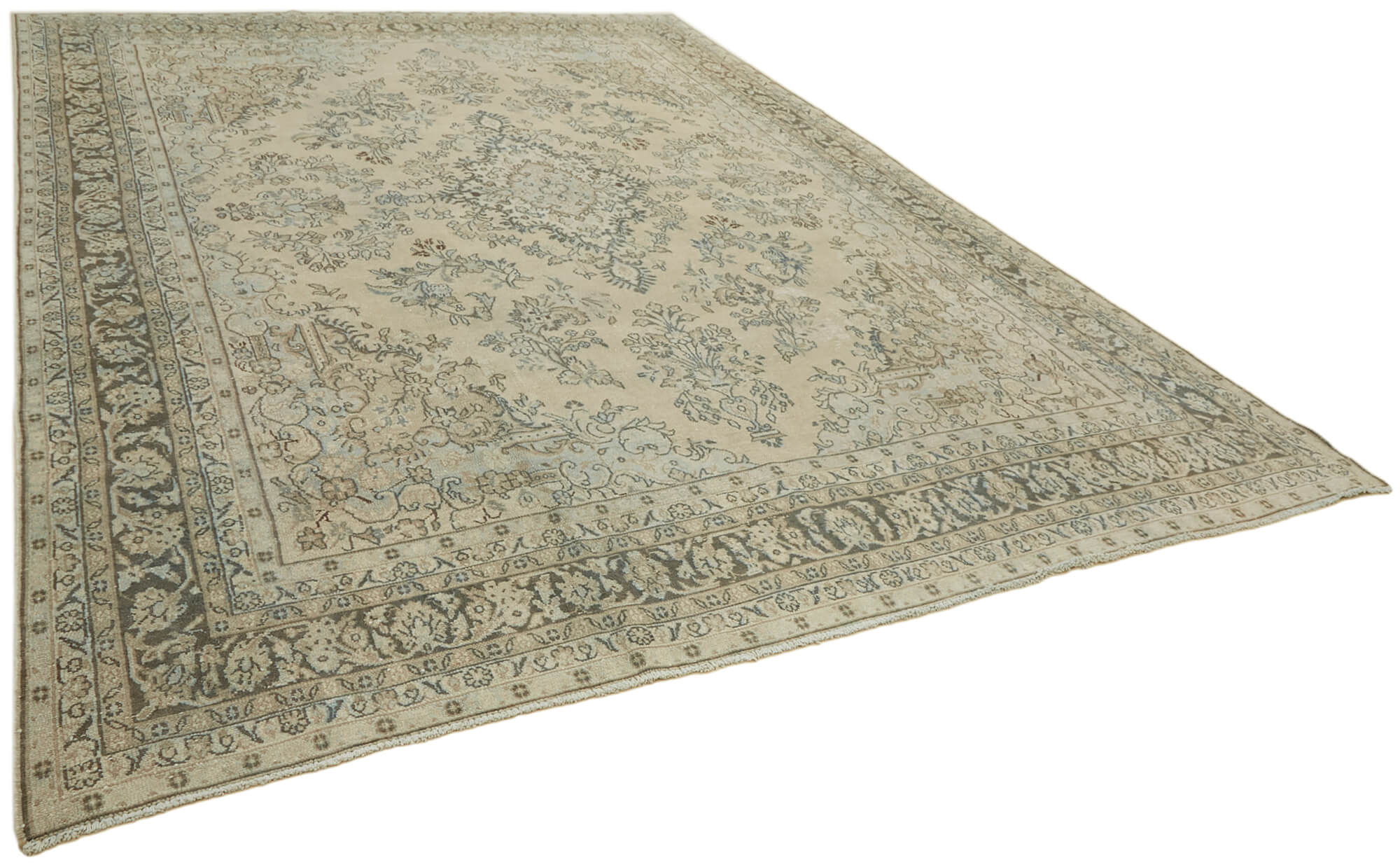 10 x 14 Beige Vintage Large Area Rug - 7044