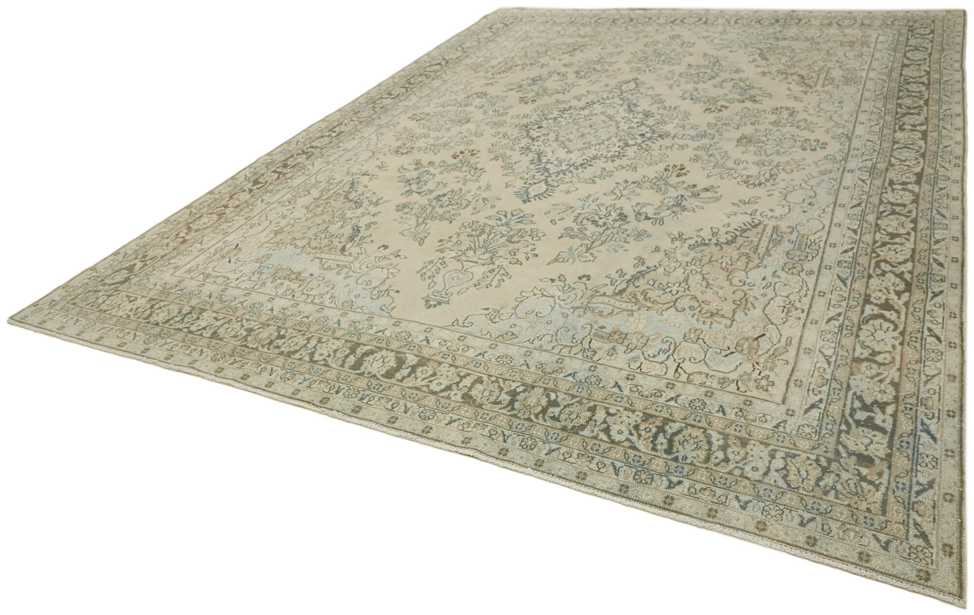 10 x 14 Beige Vintage Large Area Rug - 7044