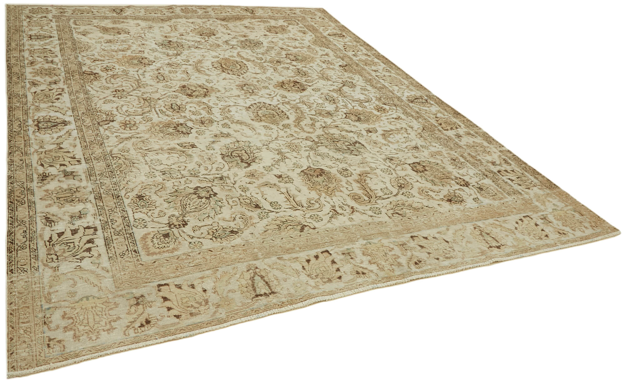 9 x 12 Beige Vintage Large Area Rug - 7045