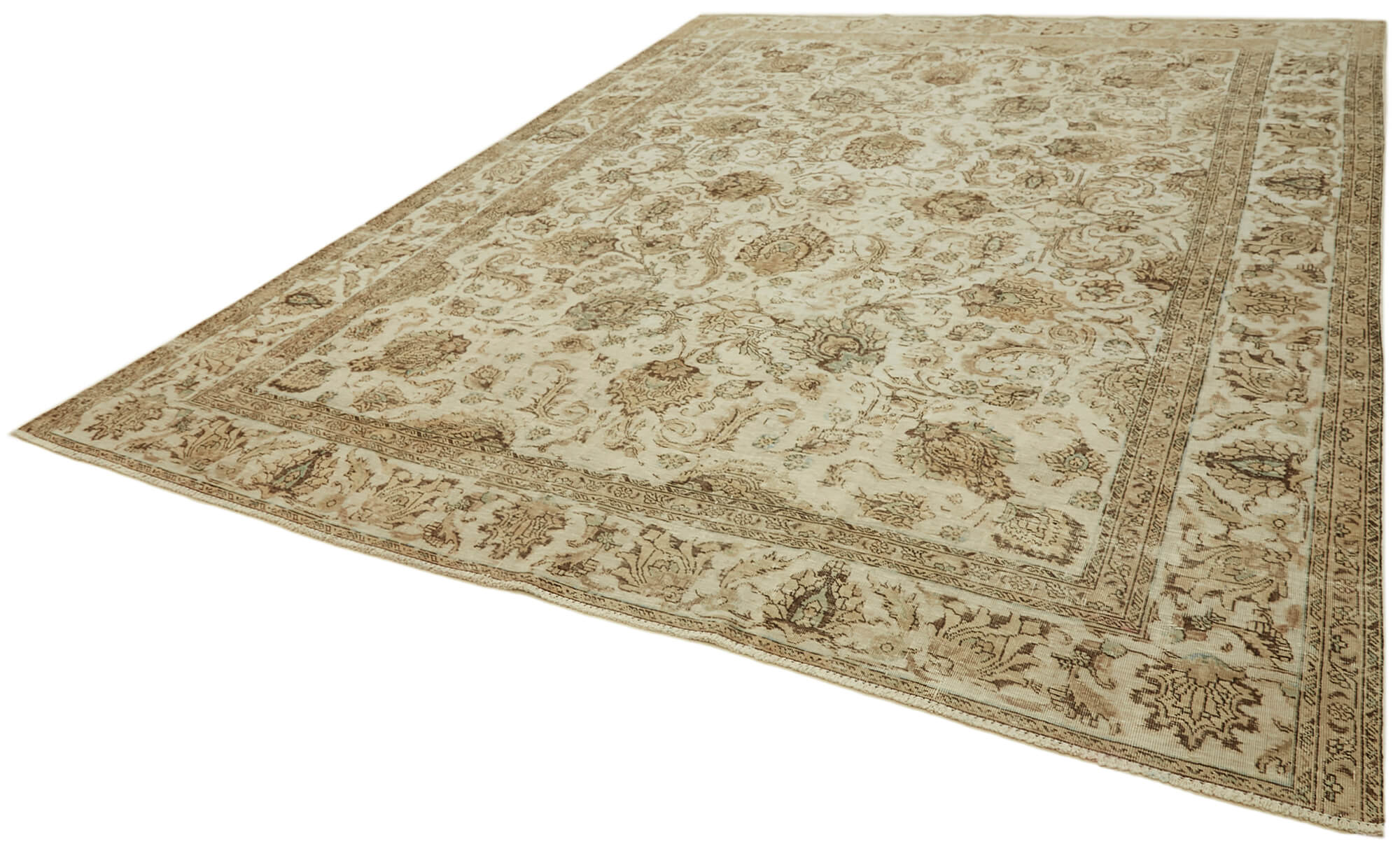 9 x 12 Beige Vintage Large Area Rug - 7045