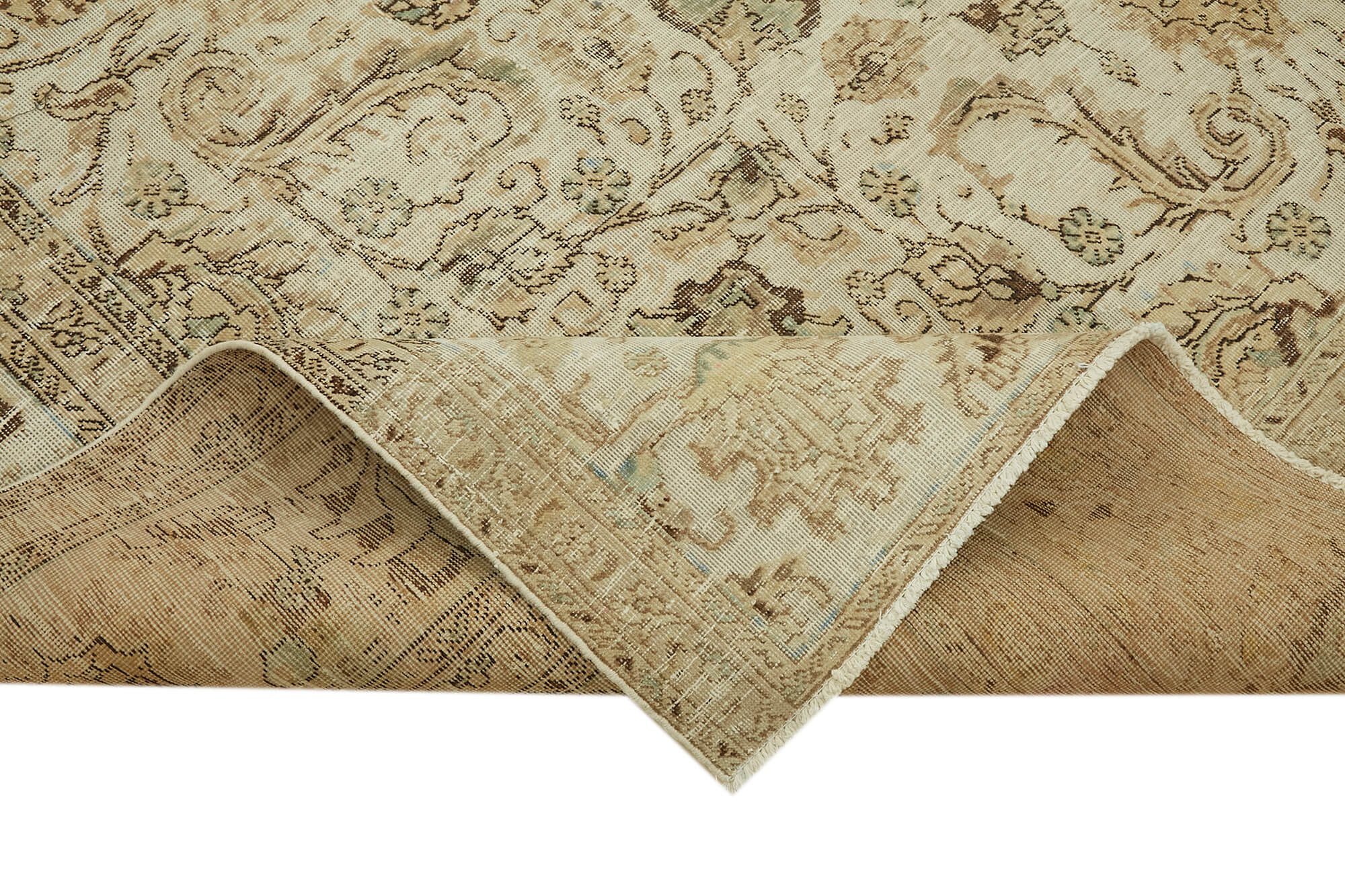 9 x 12 Beige Vintage Large Area Rug - 7045