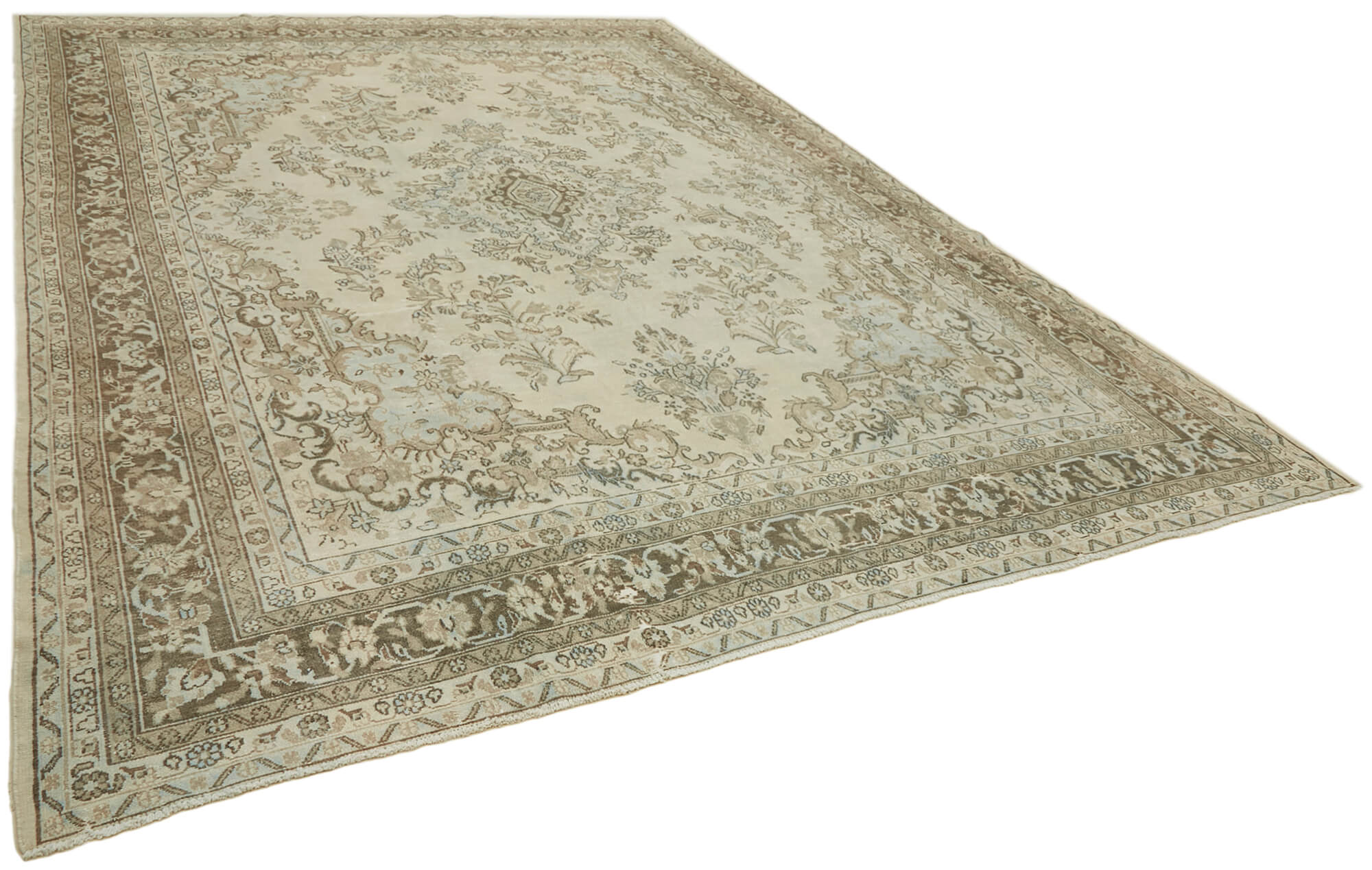 10 x 13 Beige Vintage Large Area Rug - 7047