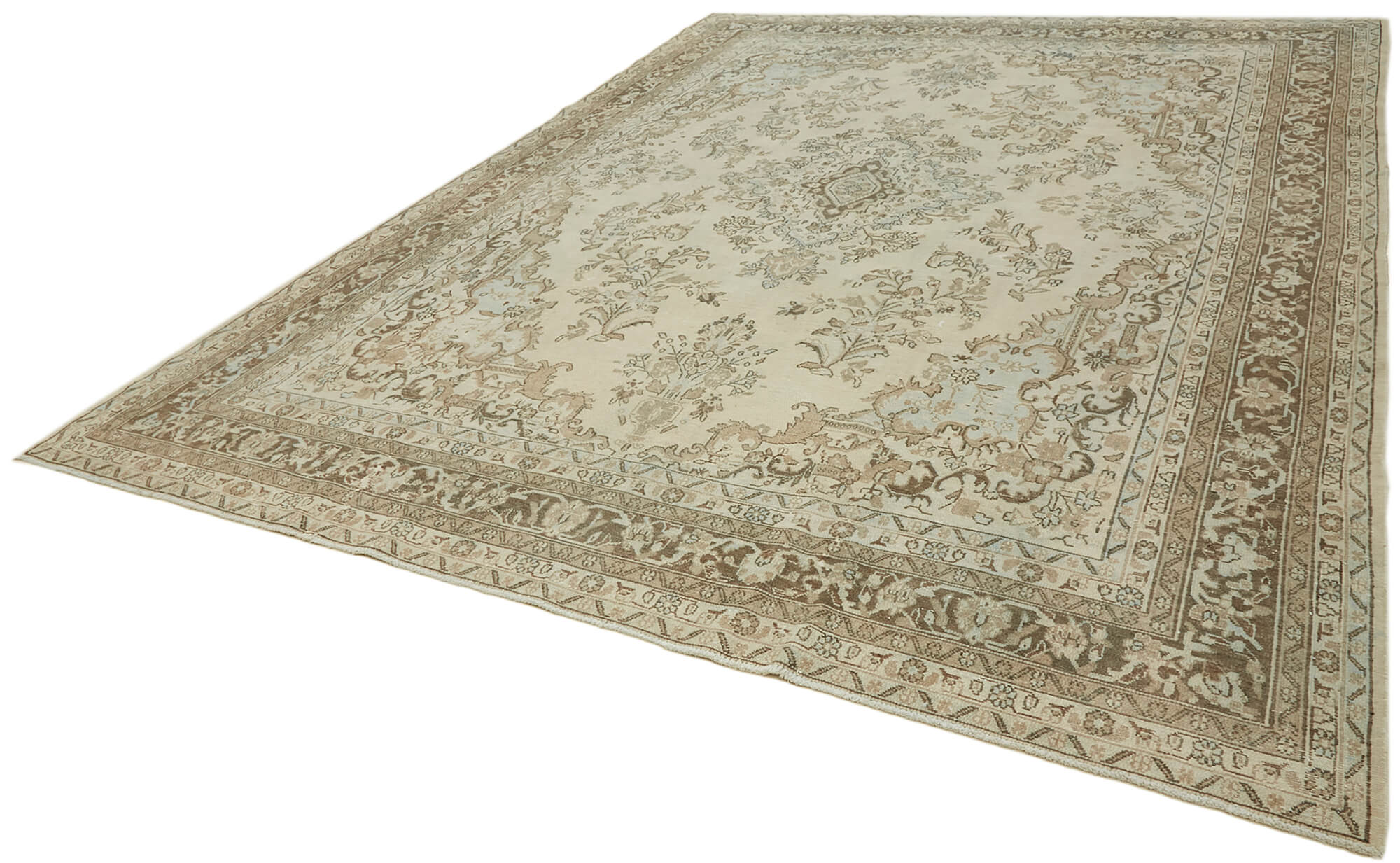 10 x 13 Beige Vintage Large Area Rug - 7047