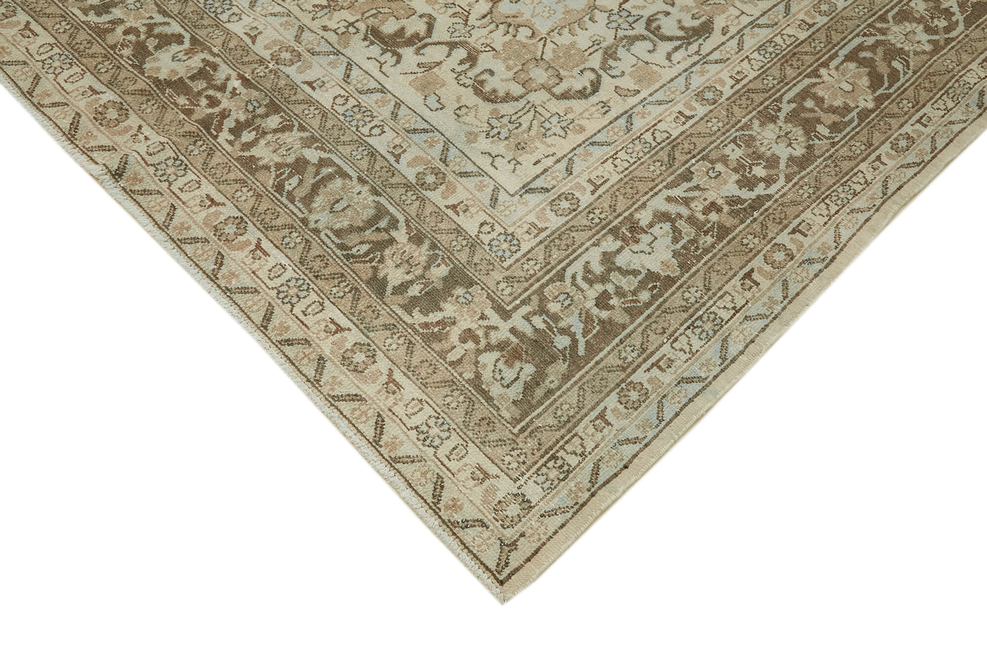 10 x 13 Beige Vintage Large Area Rug - 7047