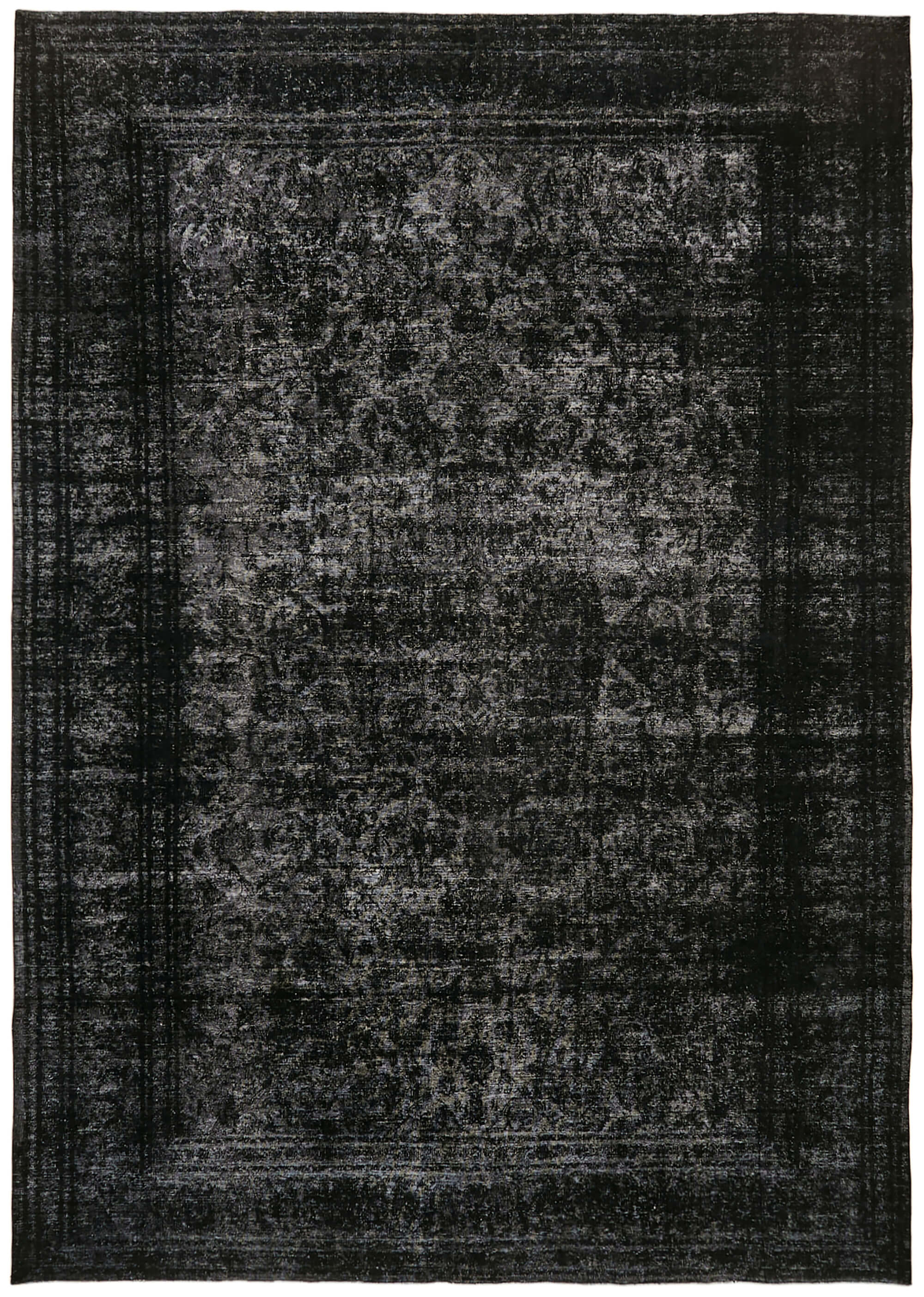 11 x 15 Black Vintage Large Area Rug - 7051