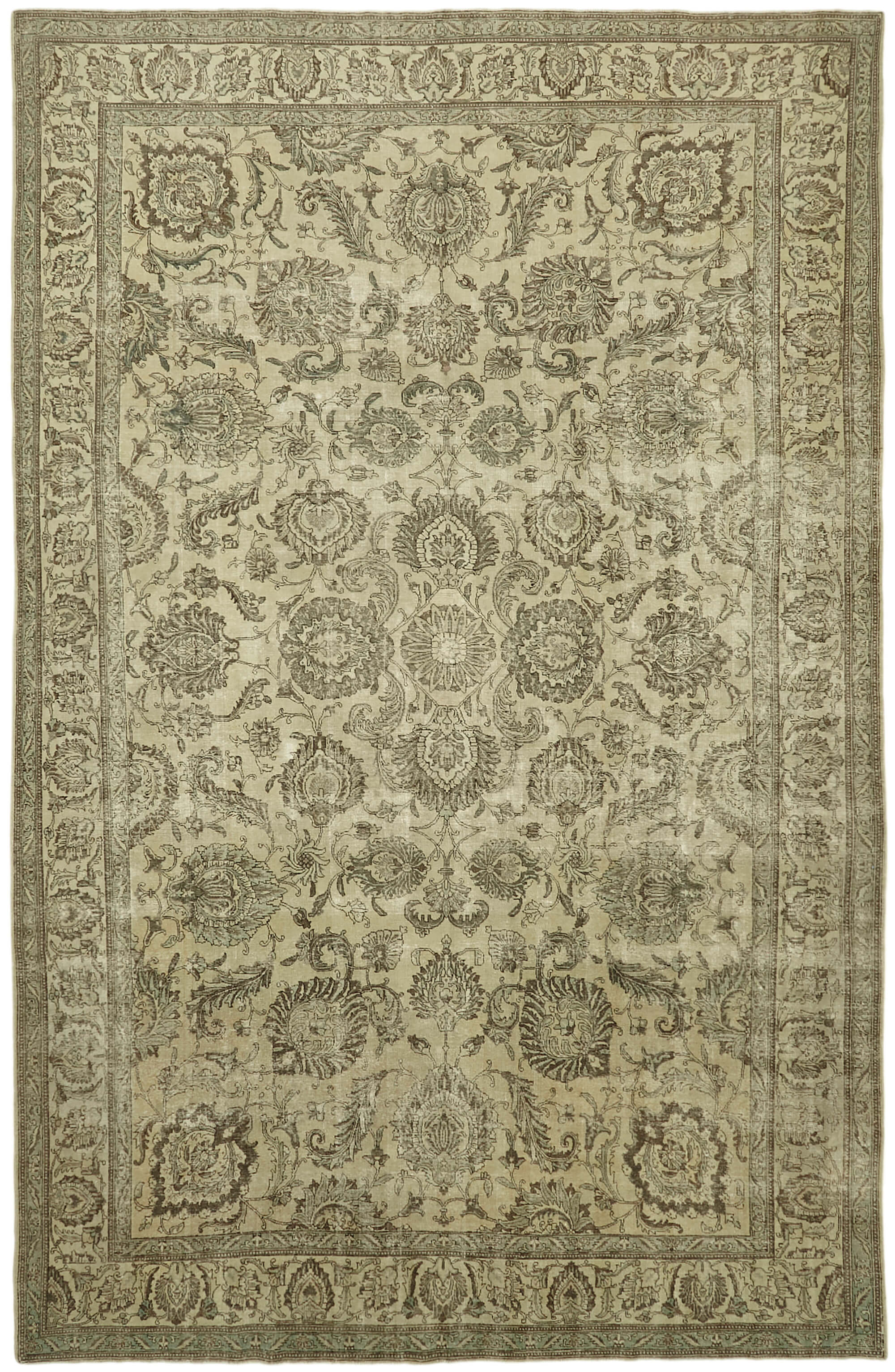 12 x 18 Beige Vintage Large Area Rug - 7053