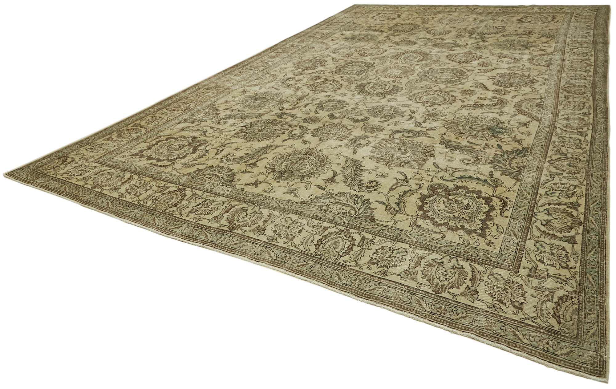 12 x 18 Beige Vintage Large Area Rug - 7053