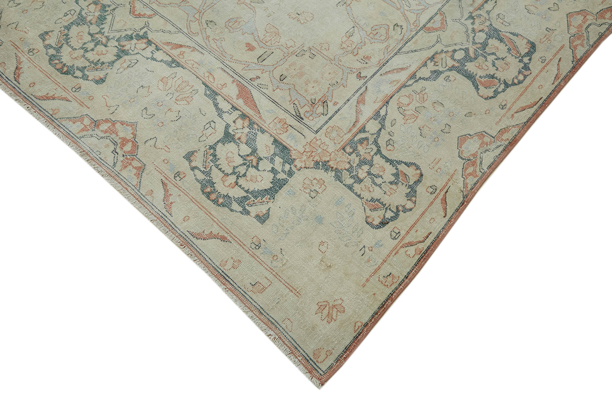 9 x 13 Beige Vintage Large Area Rug - 7054