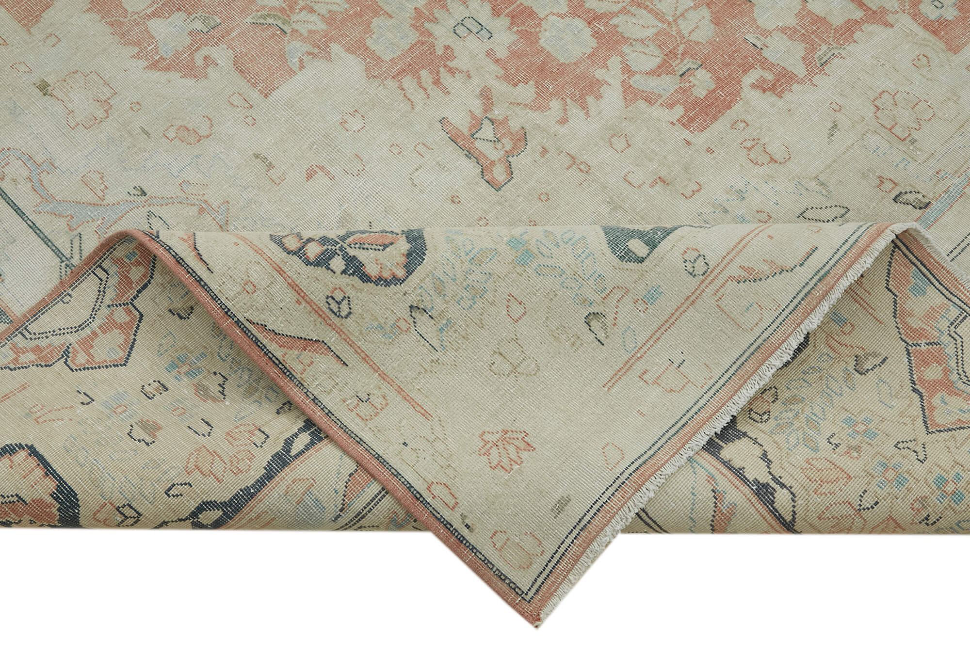 9 x 13 Beige Vintage Large Area Rug - 7054