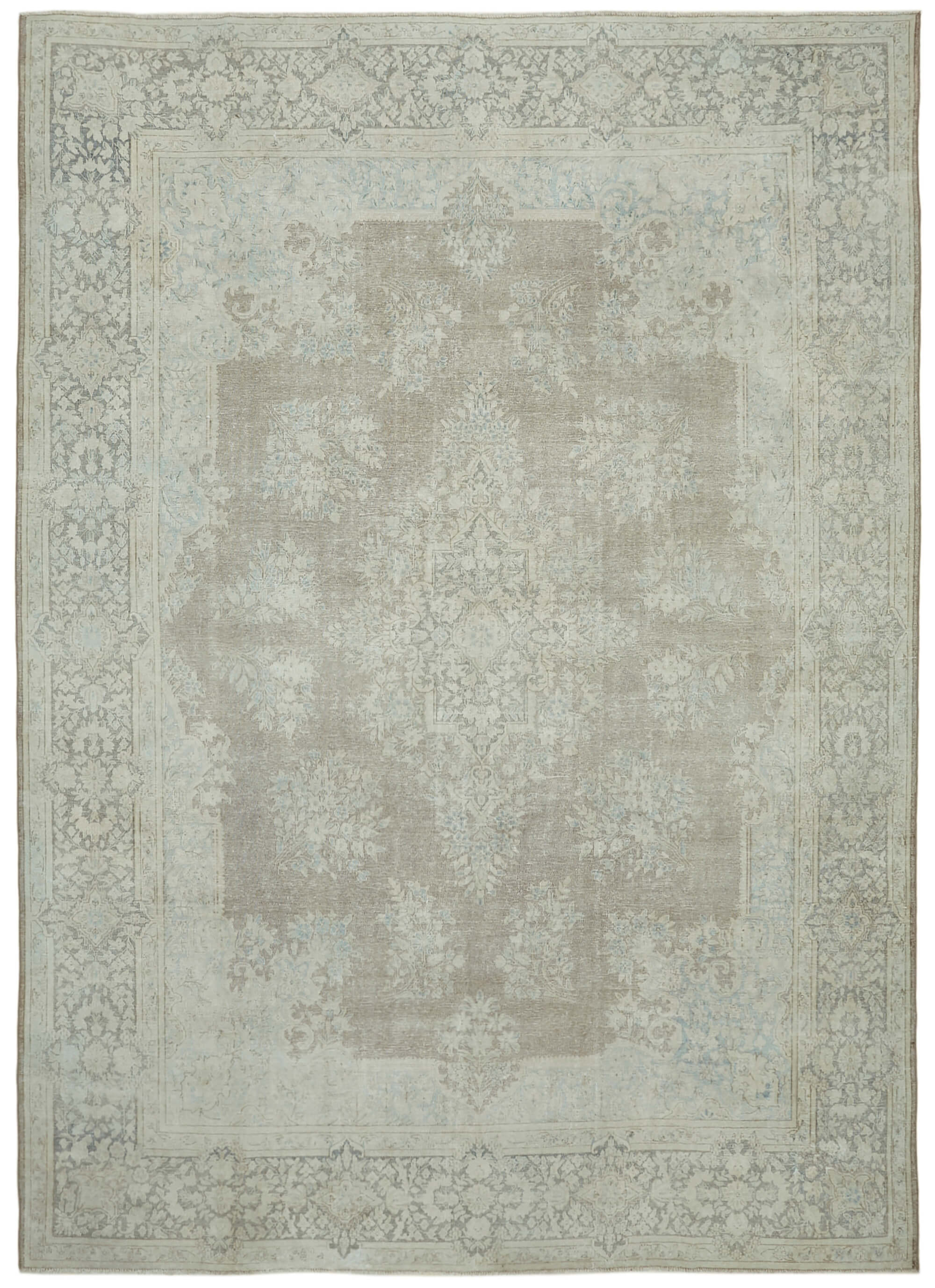 10 x 13 Beige Vintage Large Area Rug - 7058