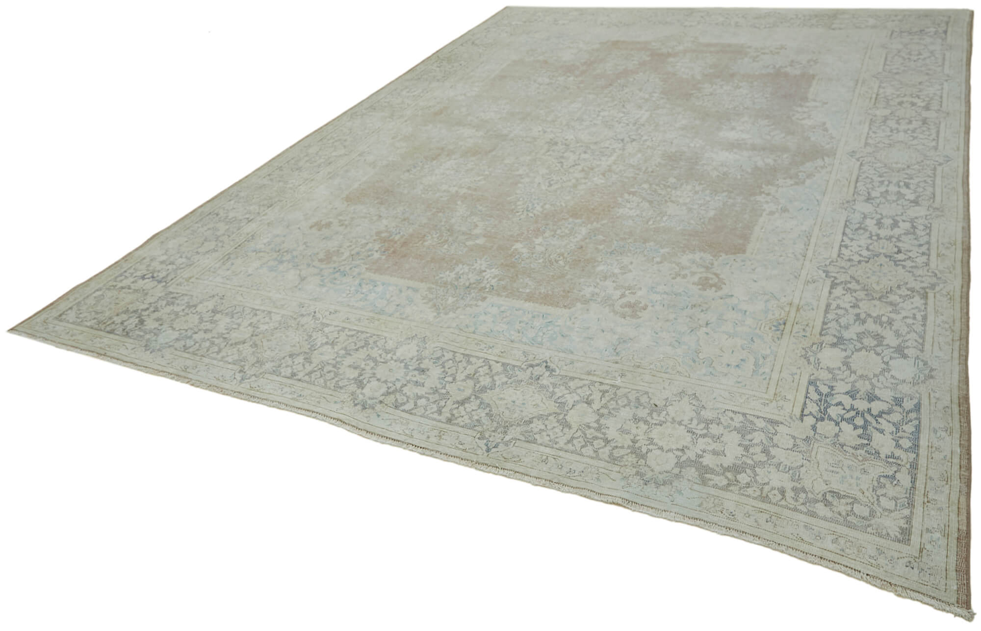 10 x 13 Beige Vintage Large Area Rug - 7058