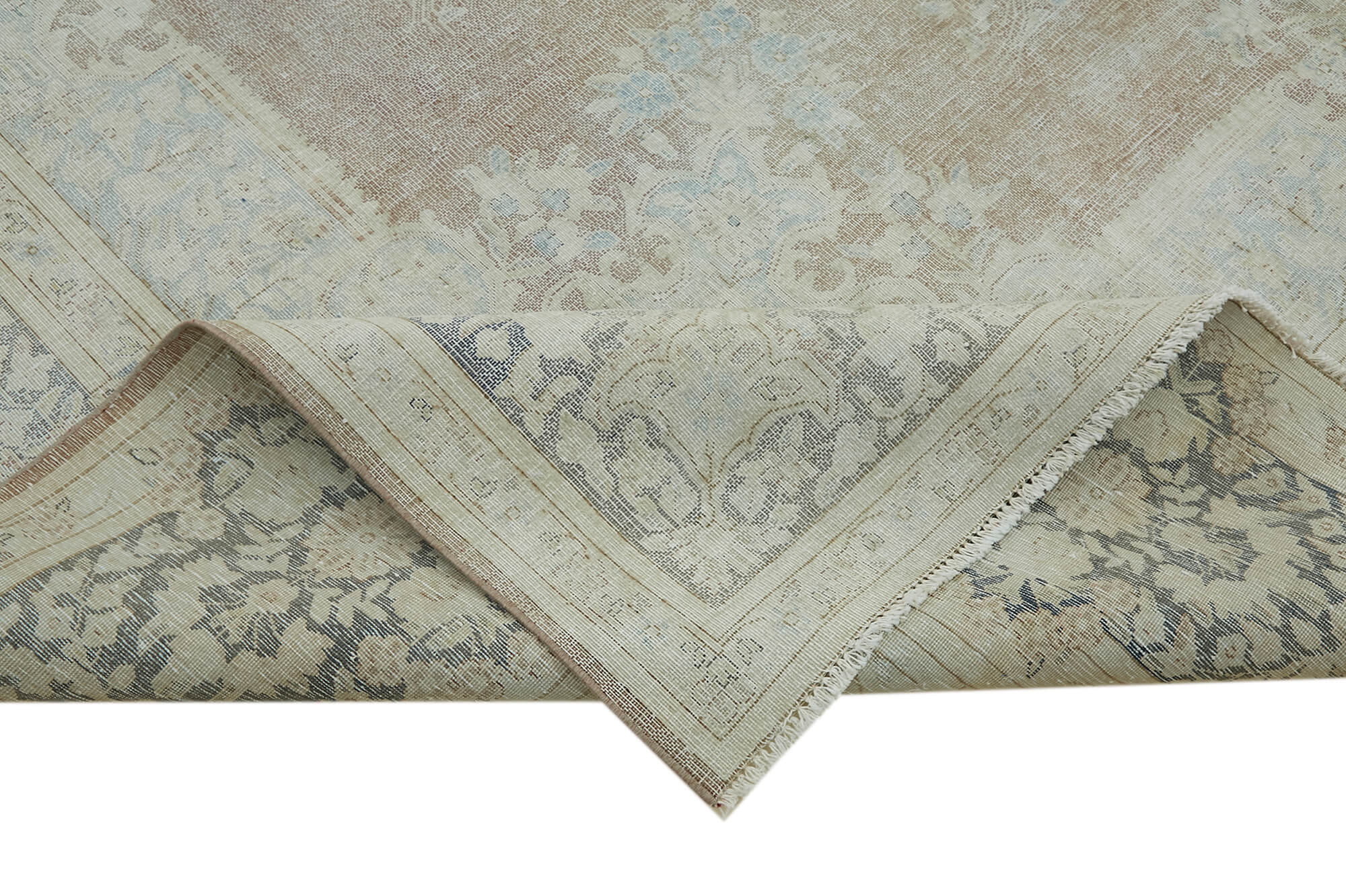 10 x 13 Beige Vintage Large Area Rug - 7058