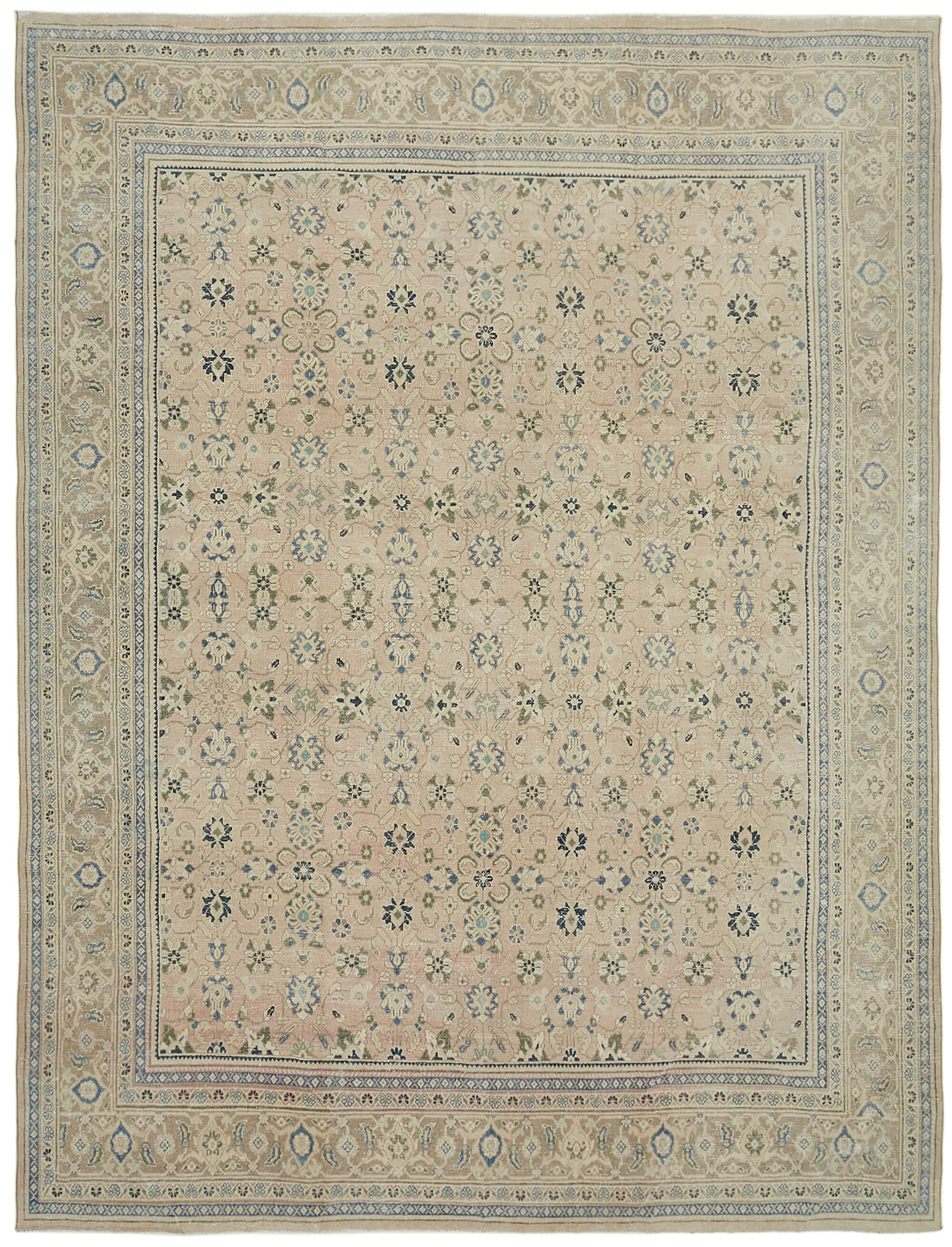 10 x 13 Beige Vintage Large Area Rug - 7059