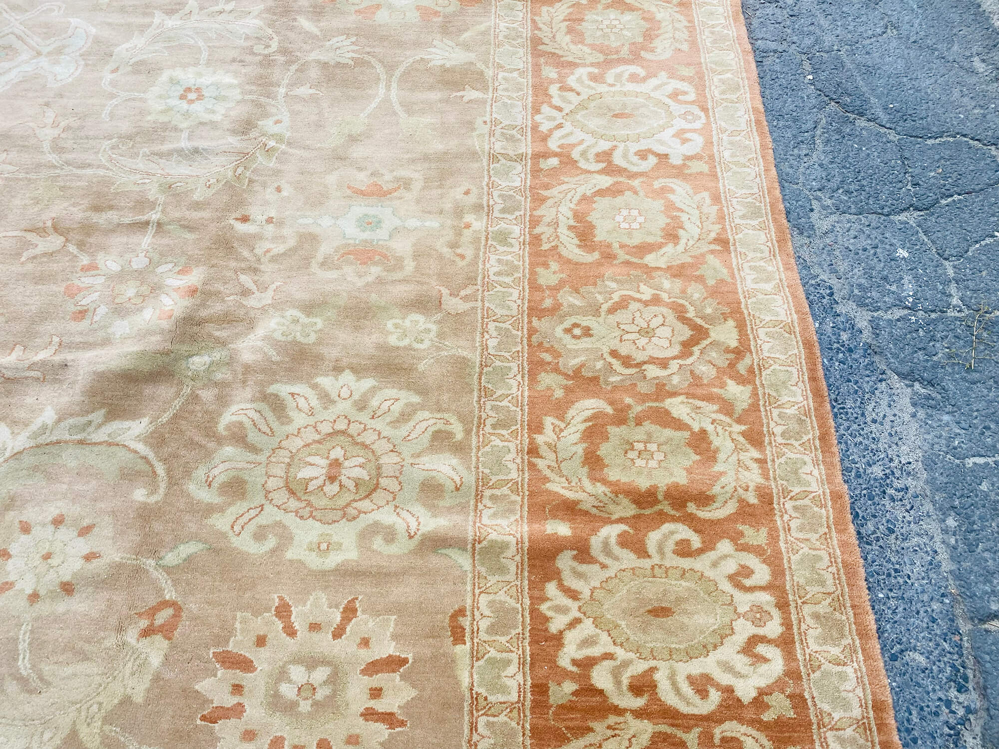 13 x 19 Beige Oushak Rug - 7085