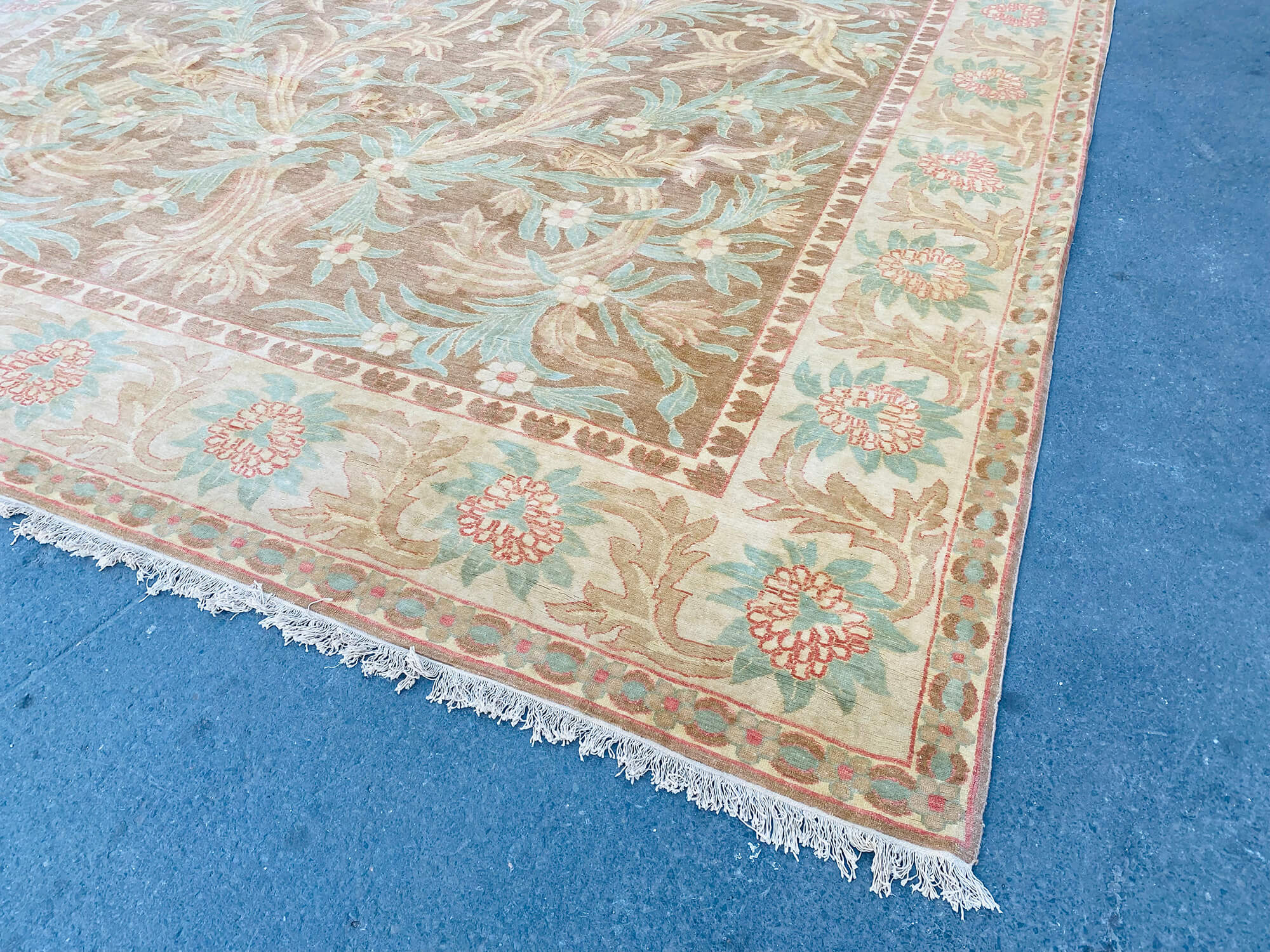 13 x 20 Beige Oushak Rug - 7089