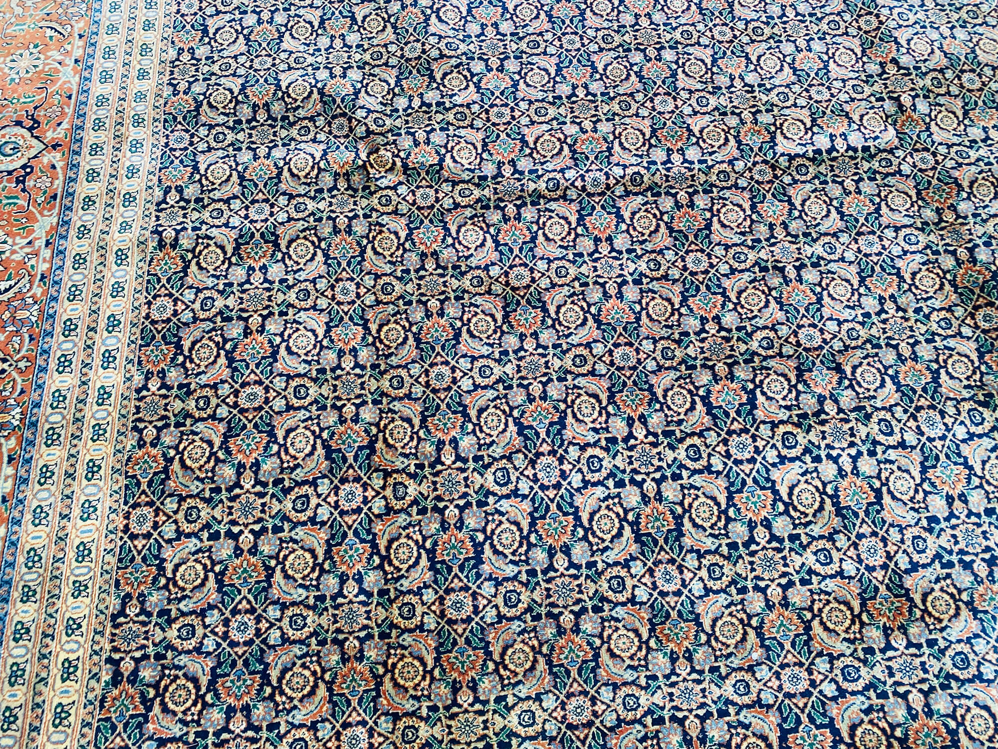 12 x 18 Blue Oushak Rug - 7091