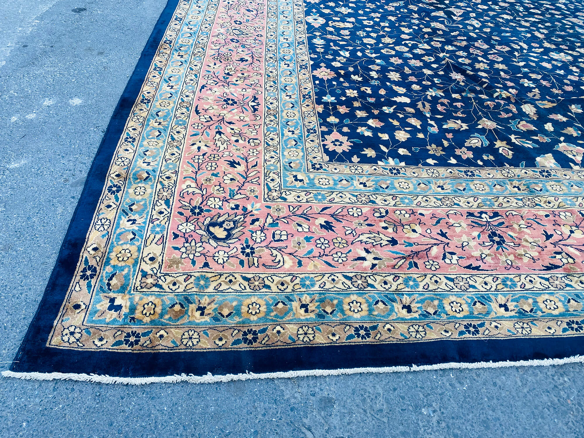 13 x 17 Blue Oushak Rug - 7097