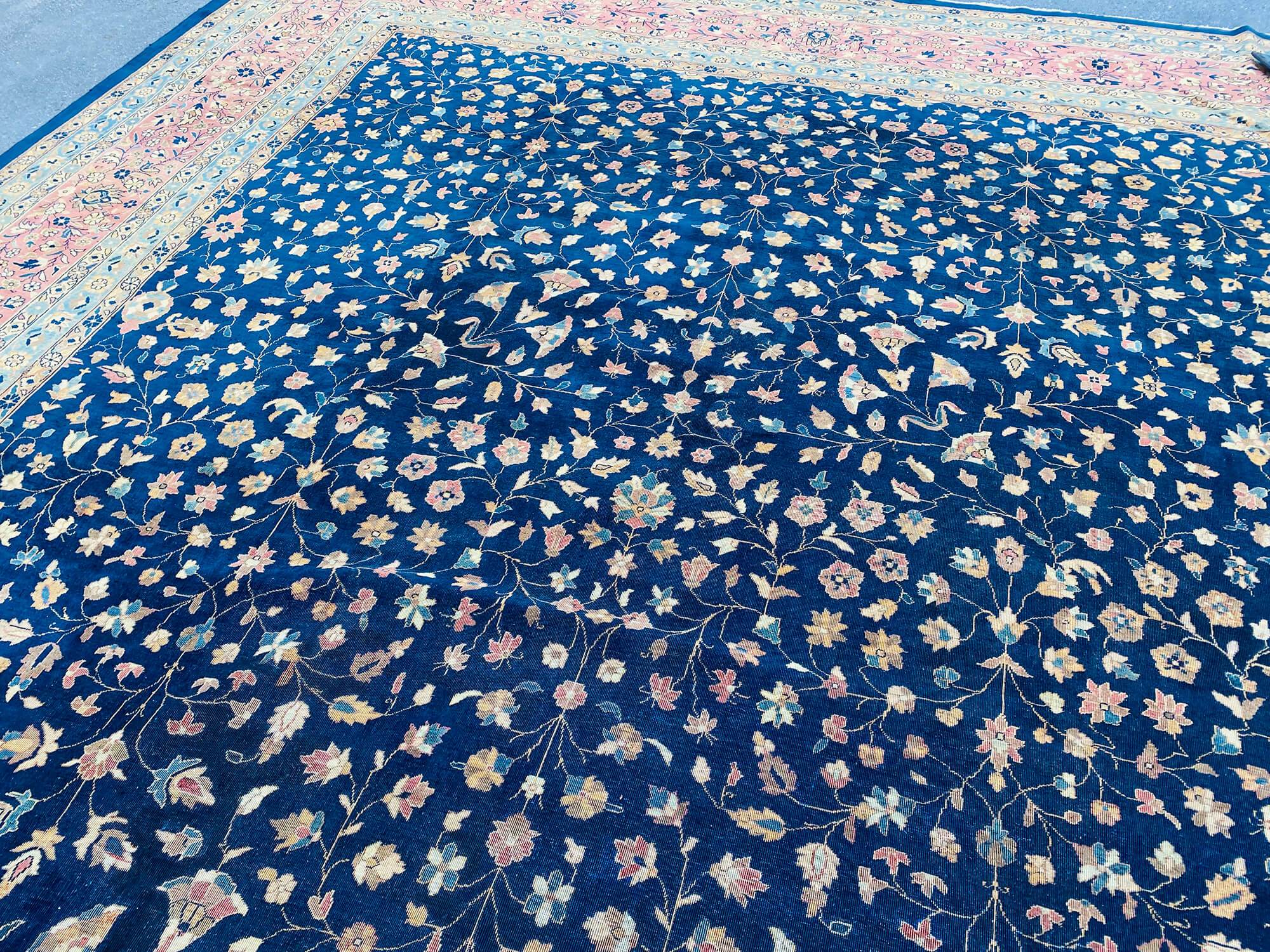 13 x 17 Blue Oushak Rug - 7097