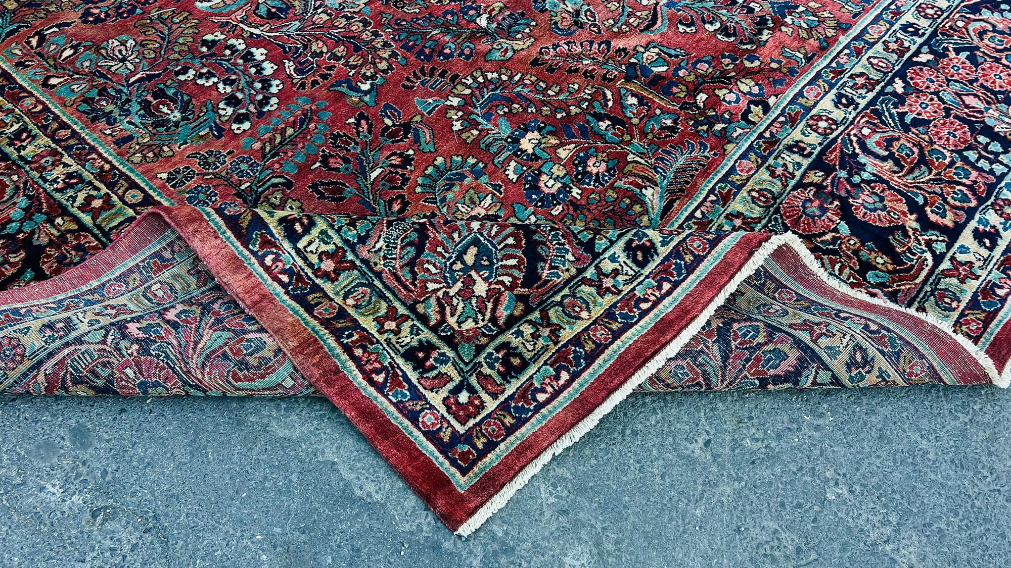 10 x 17 Red Oushak Rug - 7098