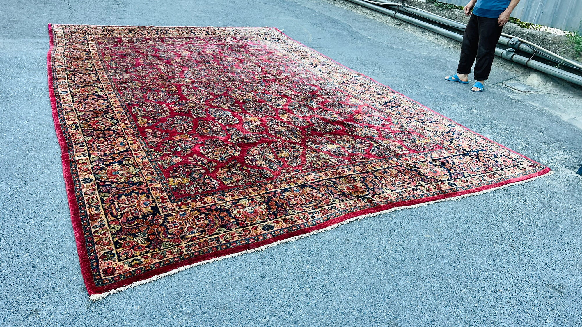 10 x 16 Red Oushak Rug - 7100