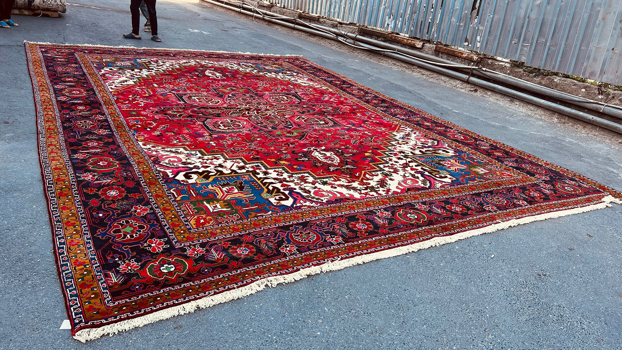 13 x 12 Red Oushak Rug - 7102