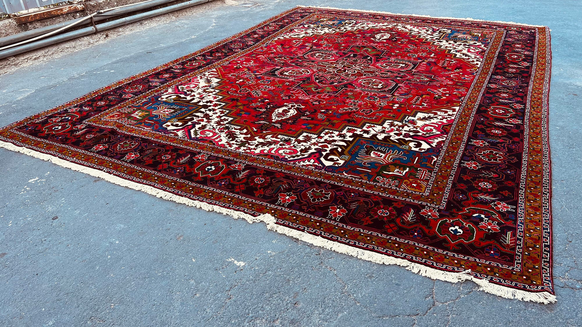 13 x 12 Red Oushak Rug - 7102